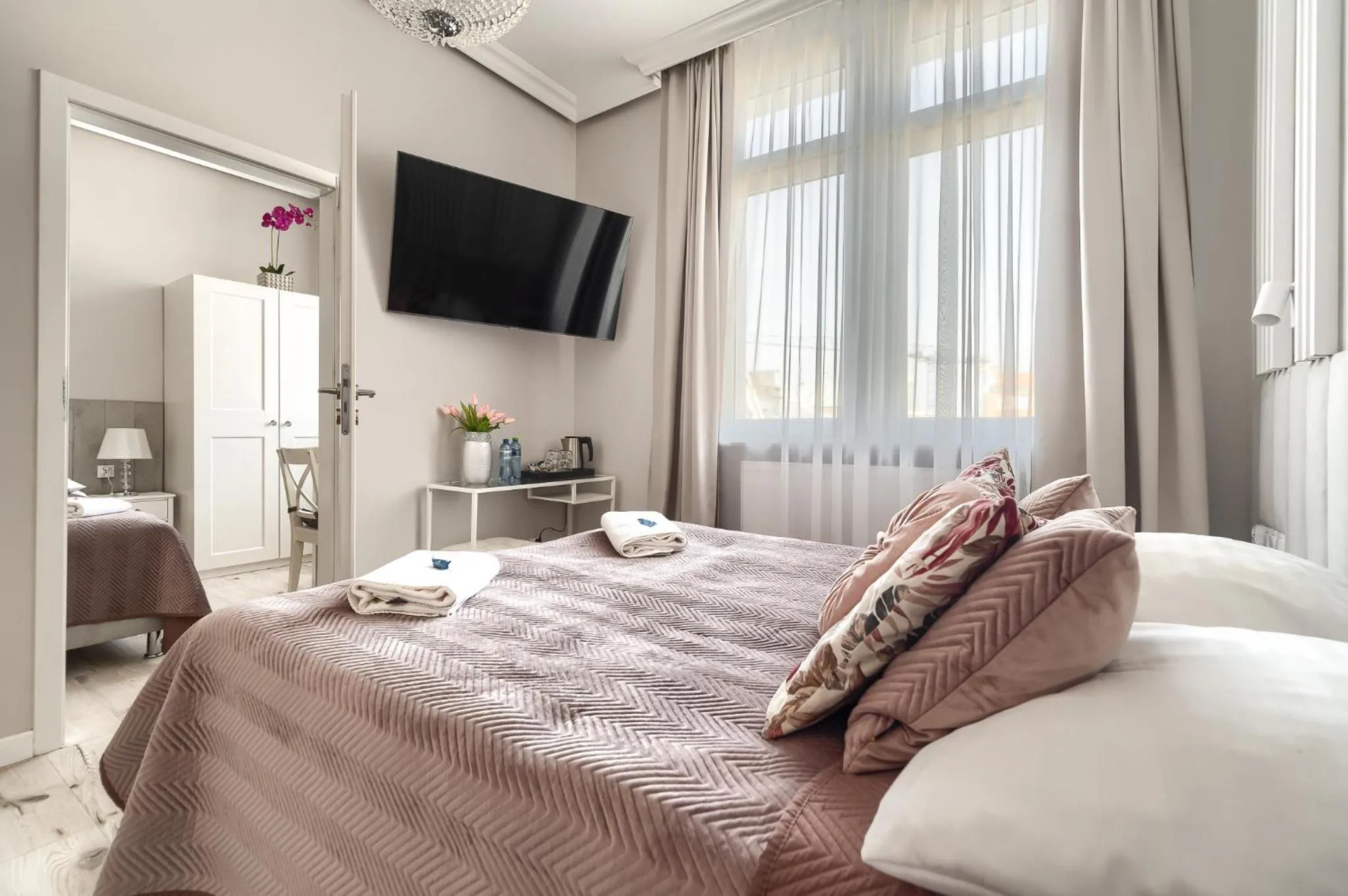 TV and multimedia, Bed in Stawa Villa & Apart