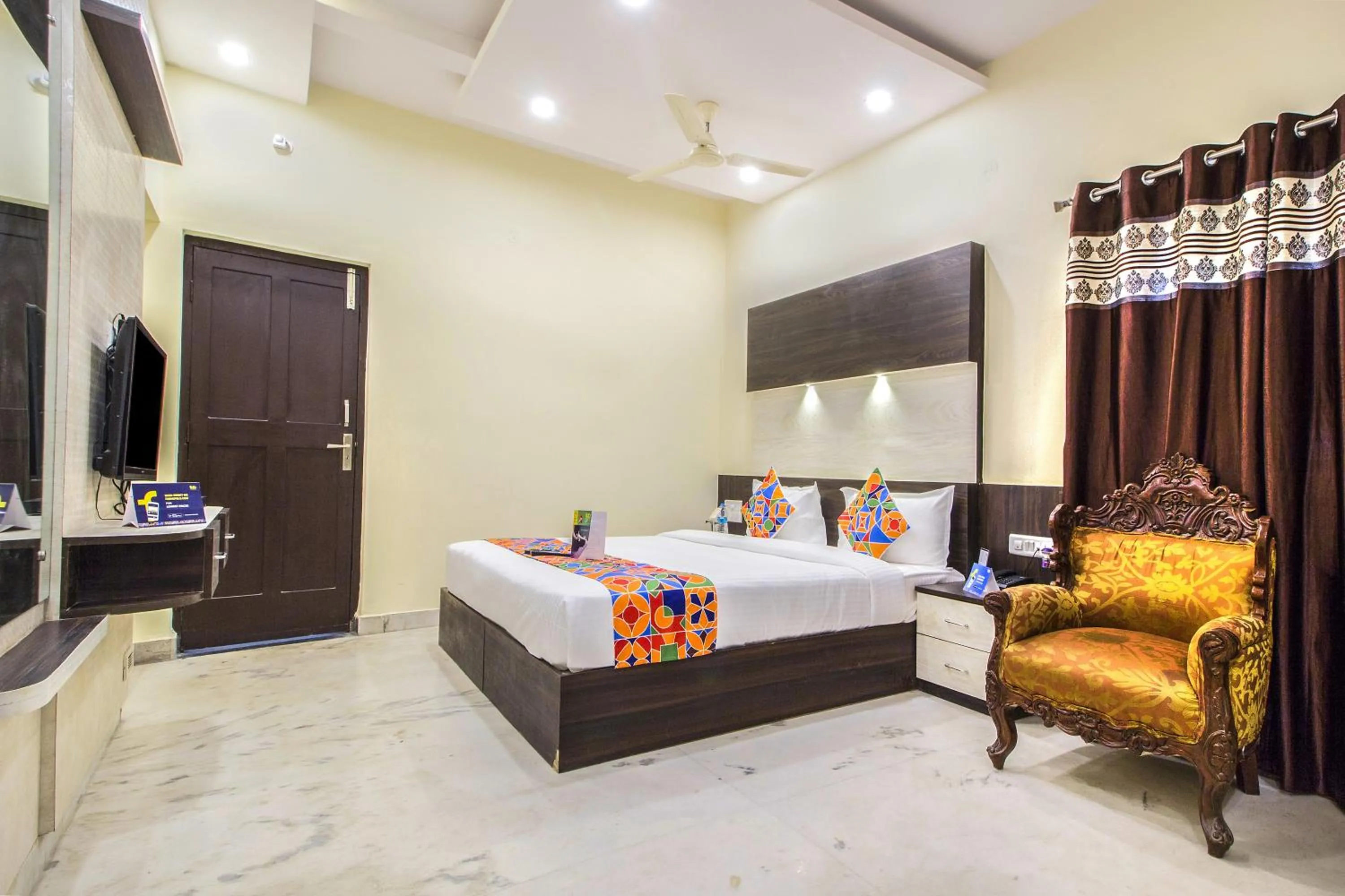 TV and multimedia, Bed in FabHotel Crown Suites - Nr Sony Signals