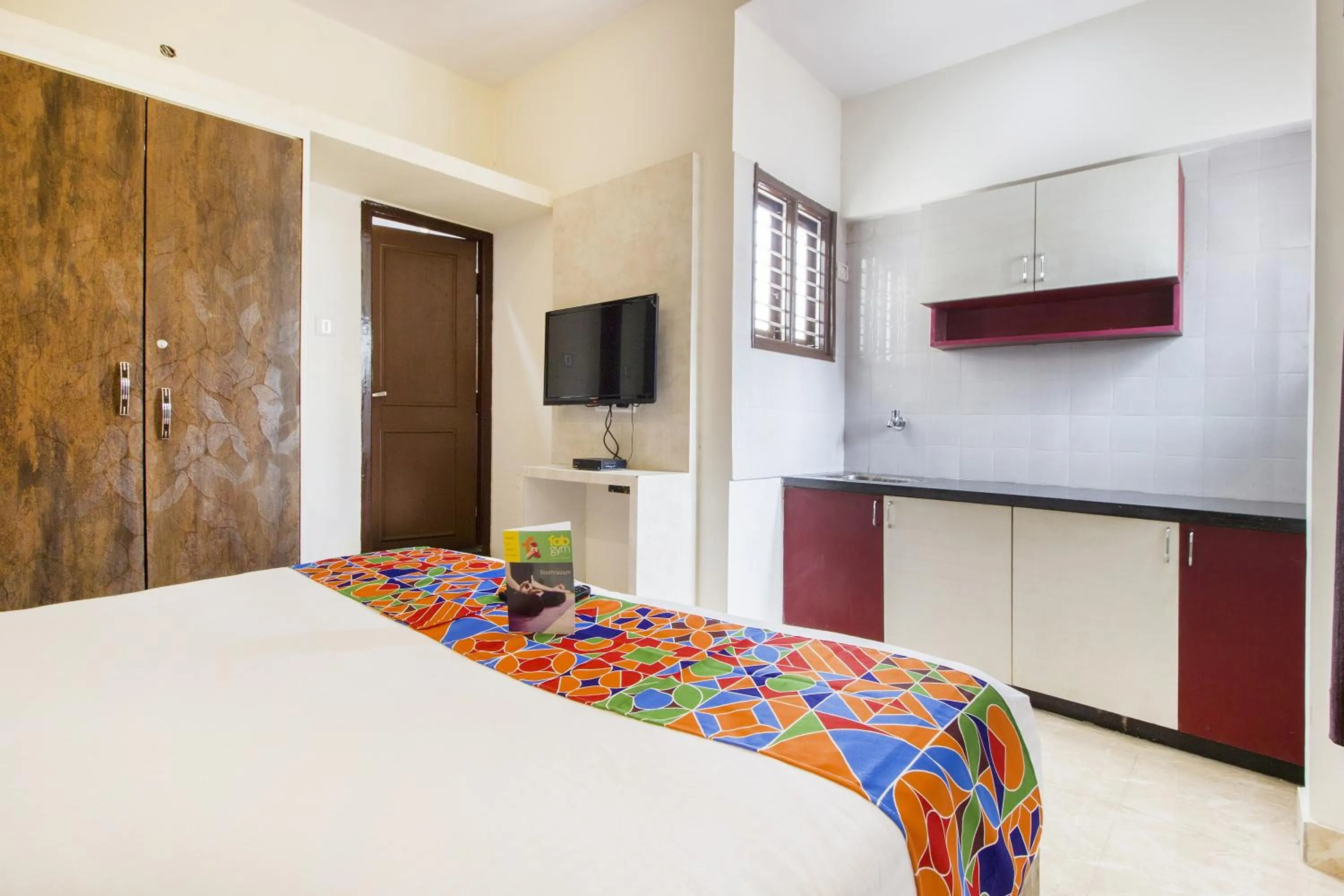 TV and multimedia, Bed in FabHotel Crown Suites - Nr Sony Signals