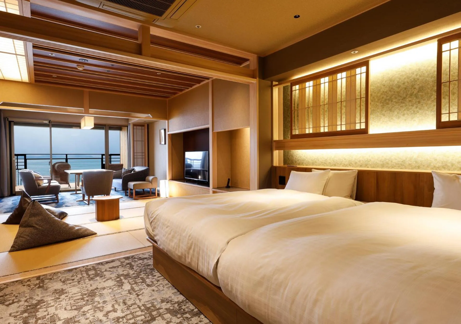 Bed in Hotel New Awaji