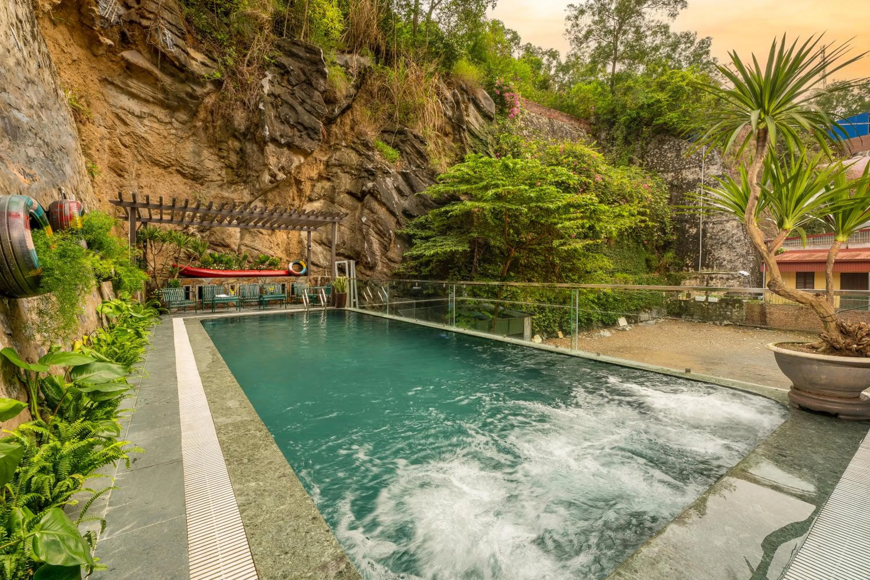 Swimming pool in The Oversleep Catba Hostel & Pool Bar