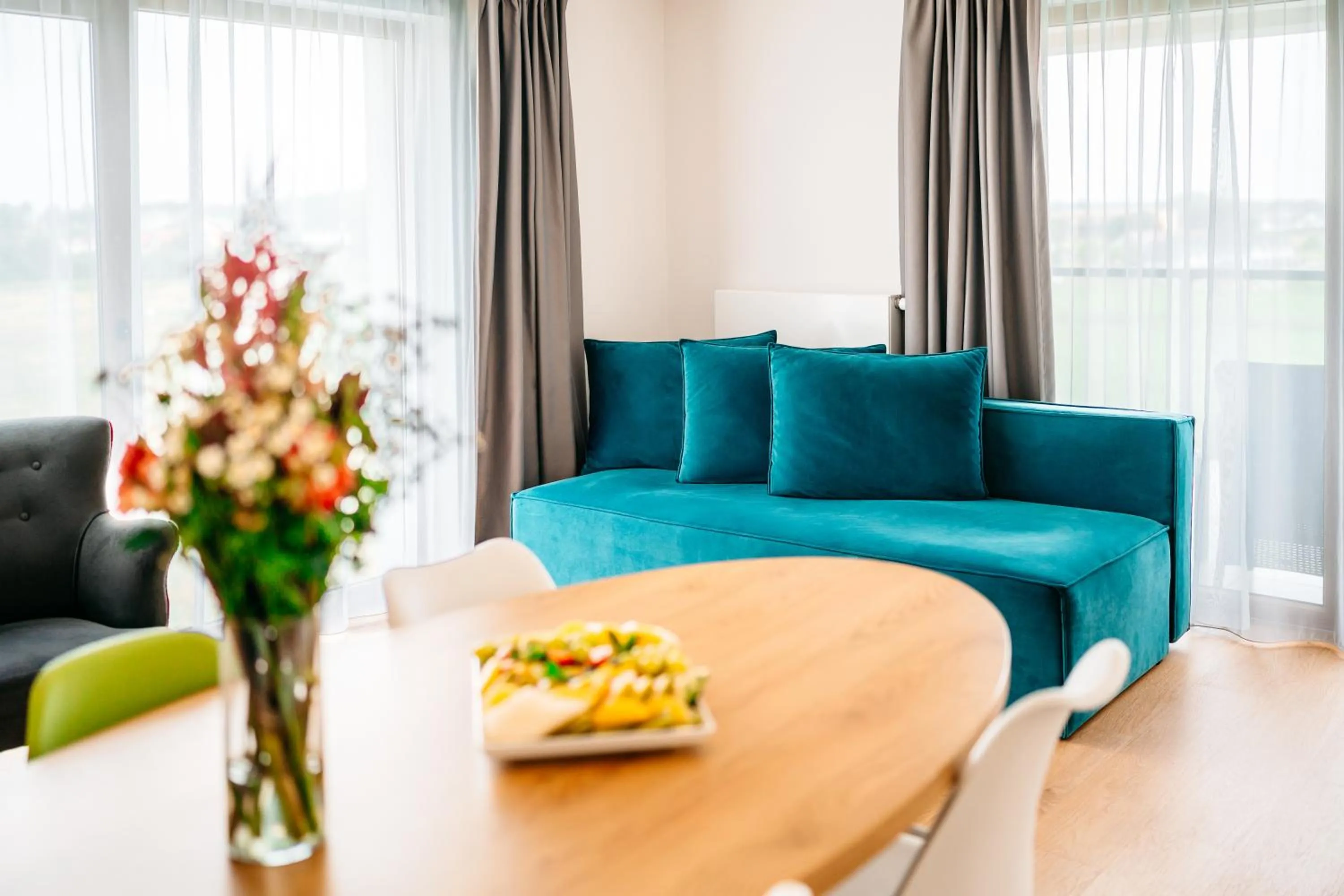 Seating area in Blu Apartments