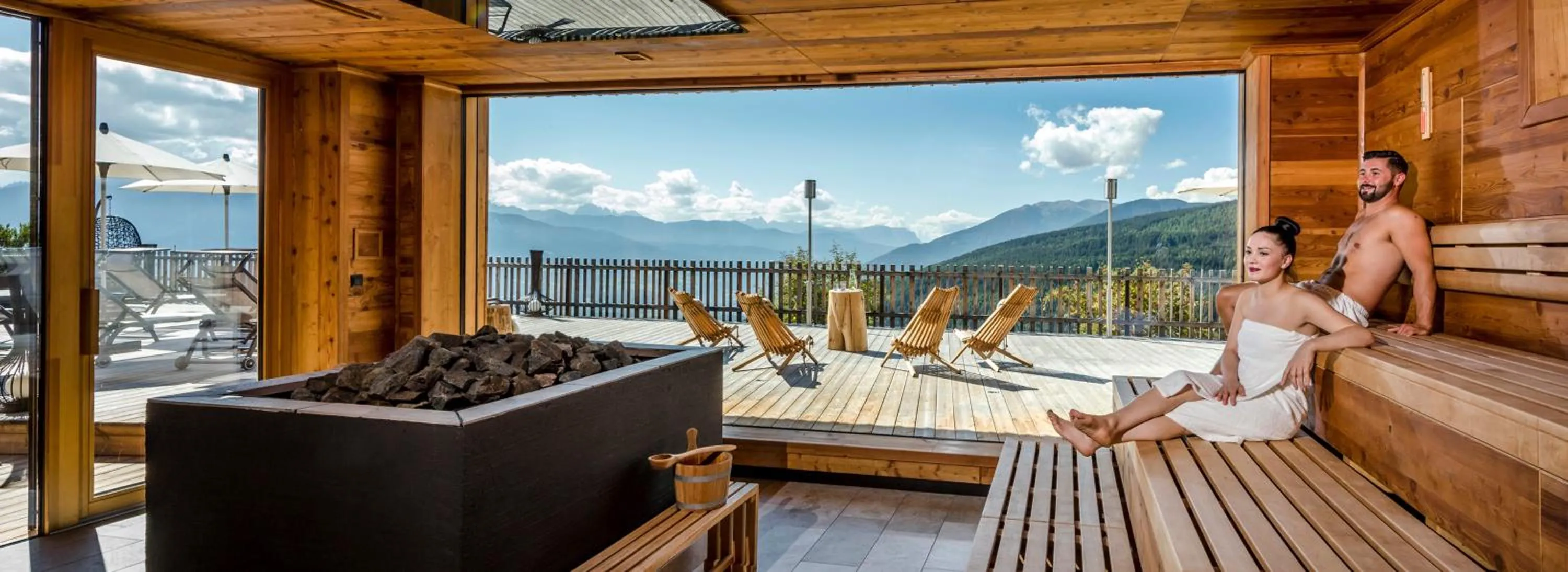 Sauna in Tratterhof Mountain Sky Hotel