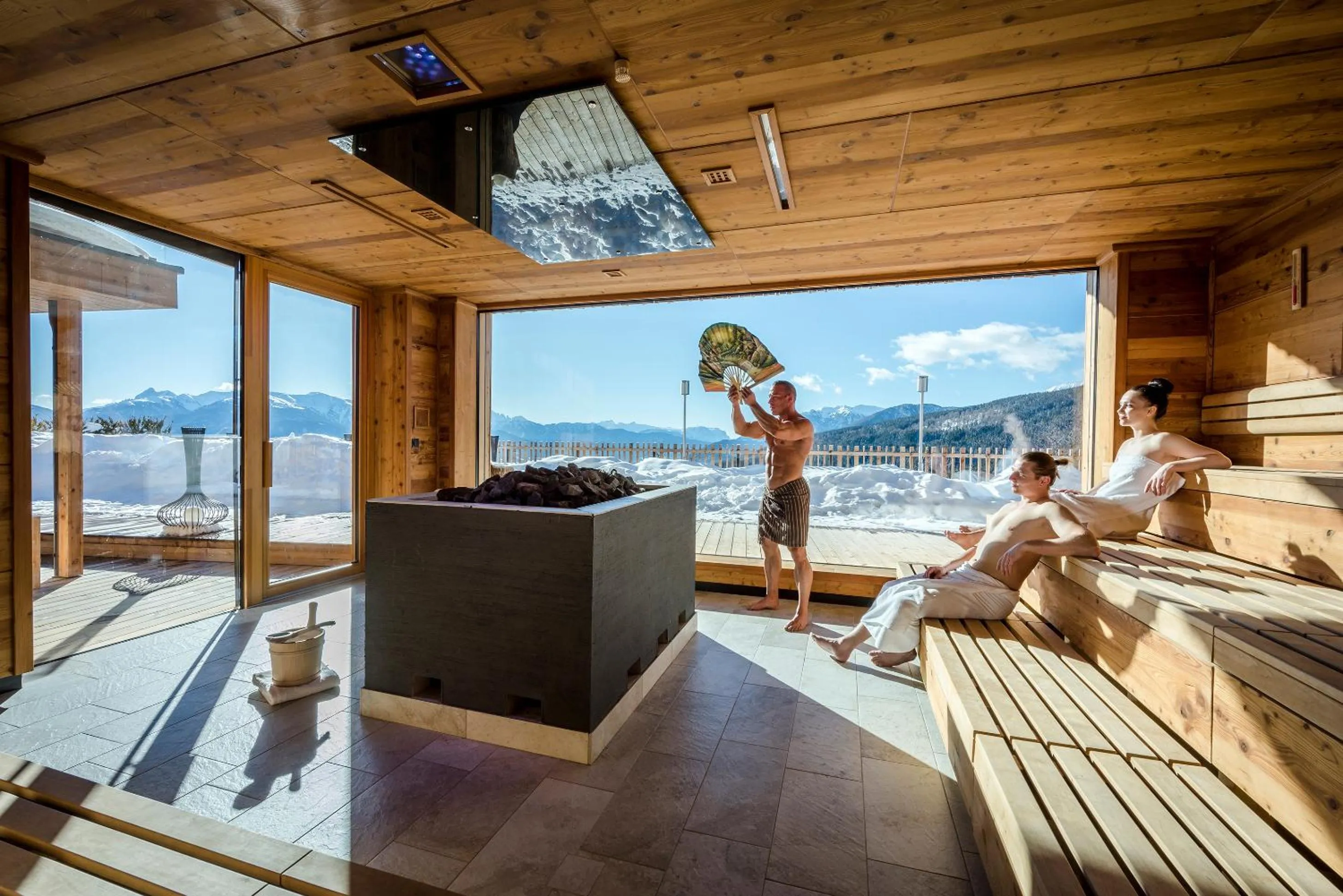 Sauna in Tratterhof Mountain Sky Hotel