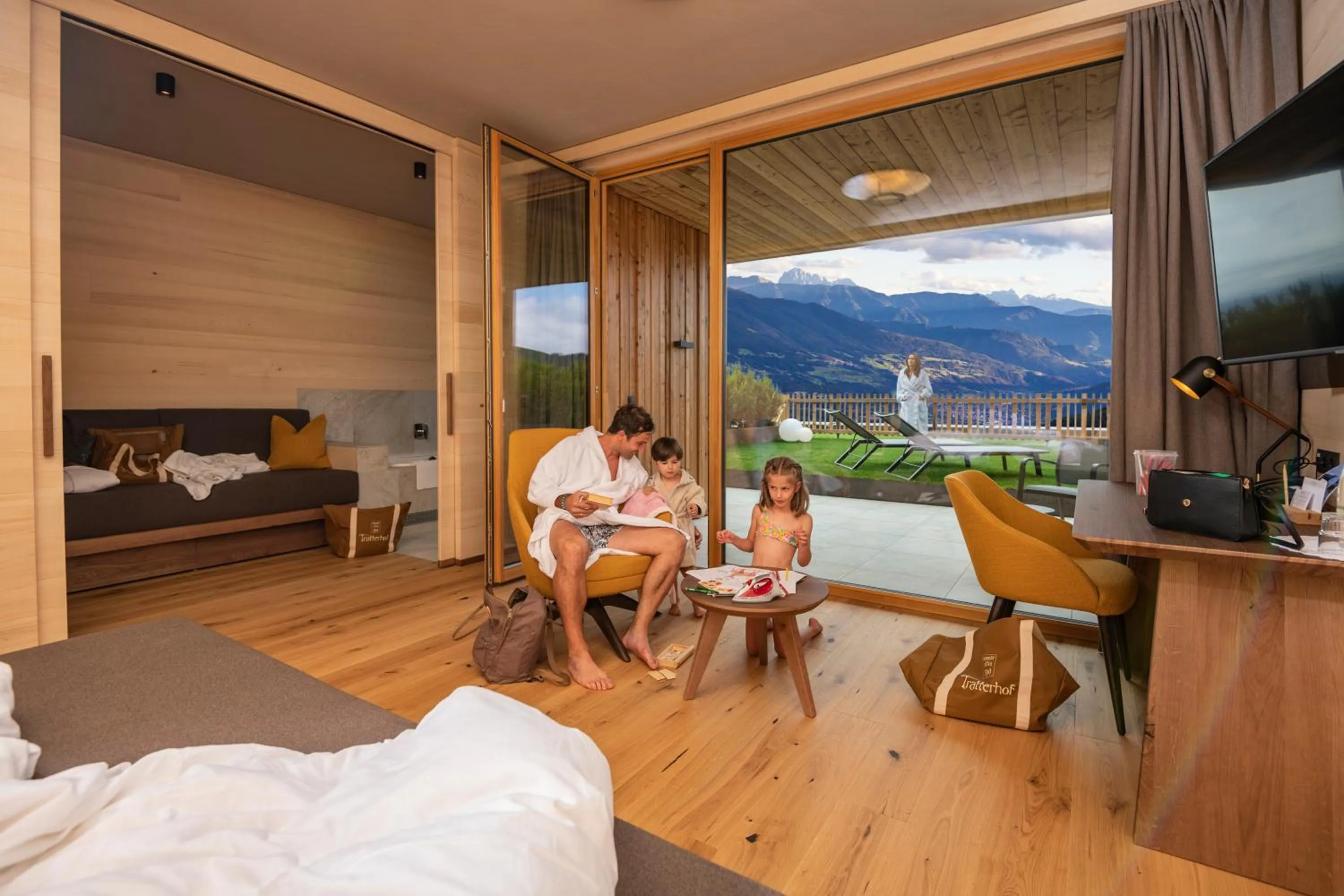 Family in Tratterhof Mountain Sky Hotel