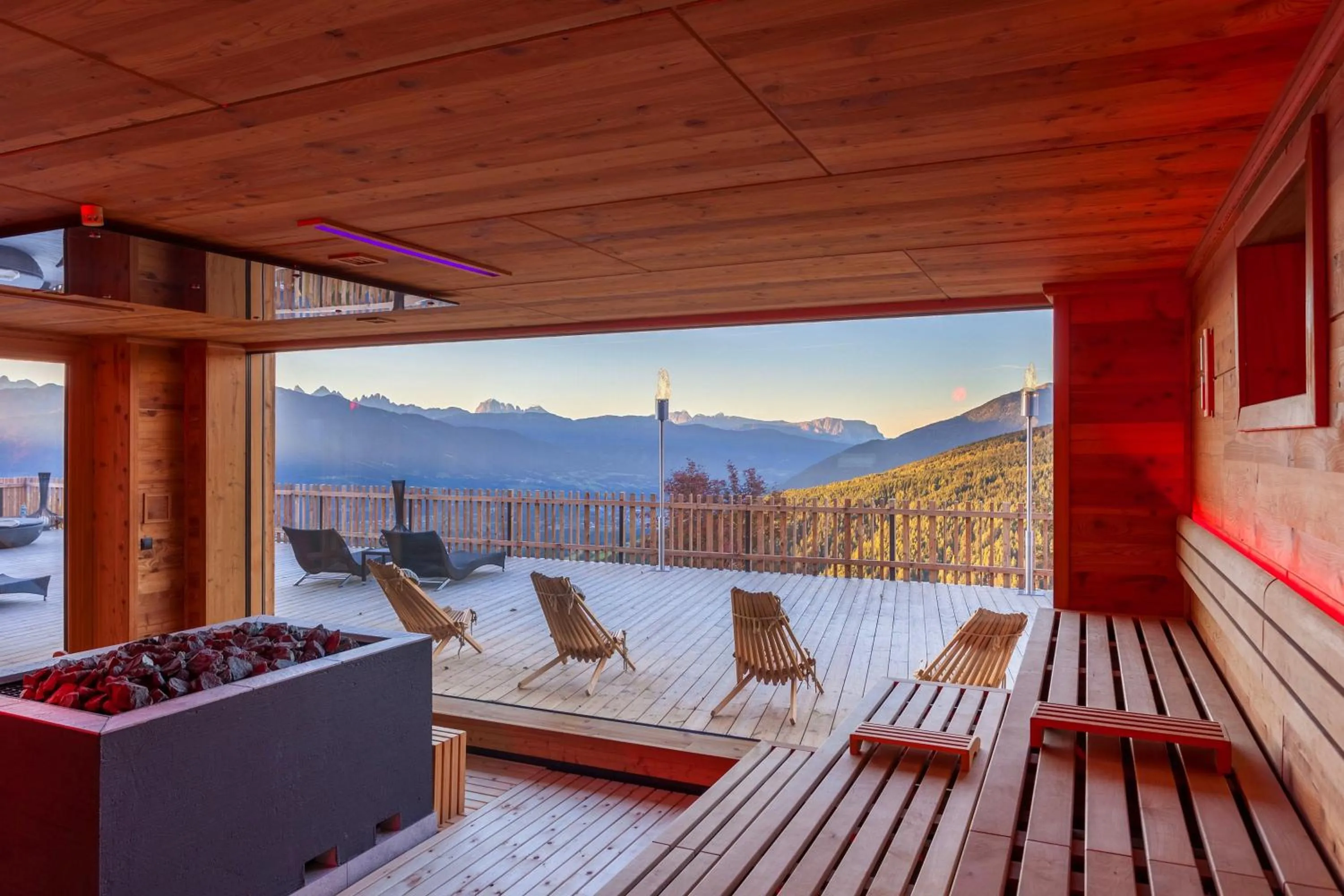 Sauna in Tratterhof Mountain Sky Hotel