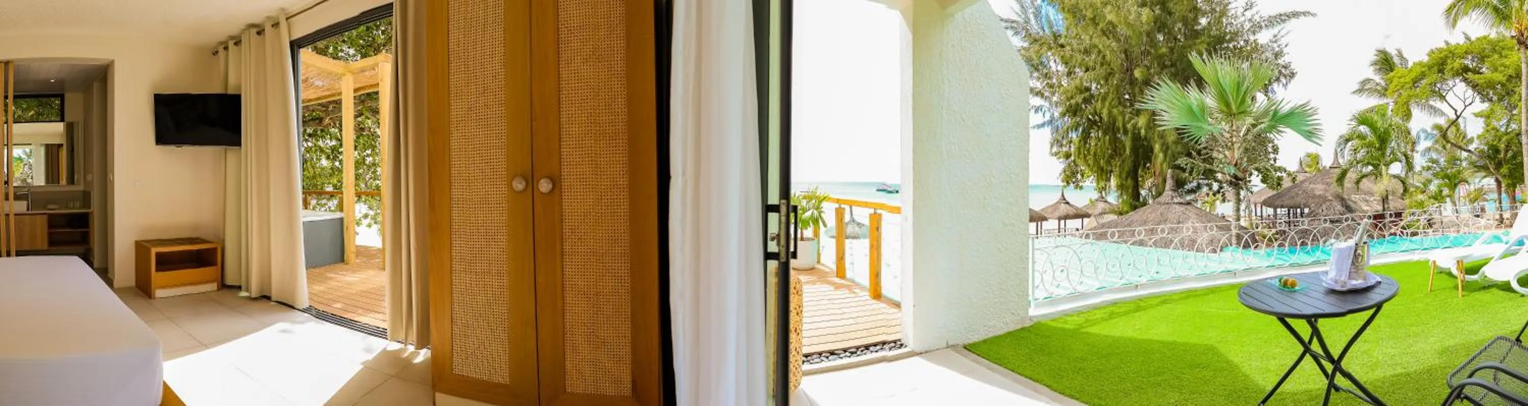 Patio in Coral Azur Beach Resort Mont Choisy