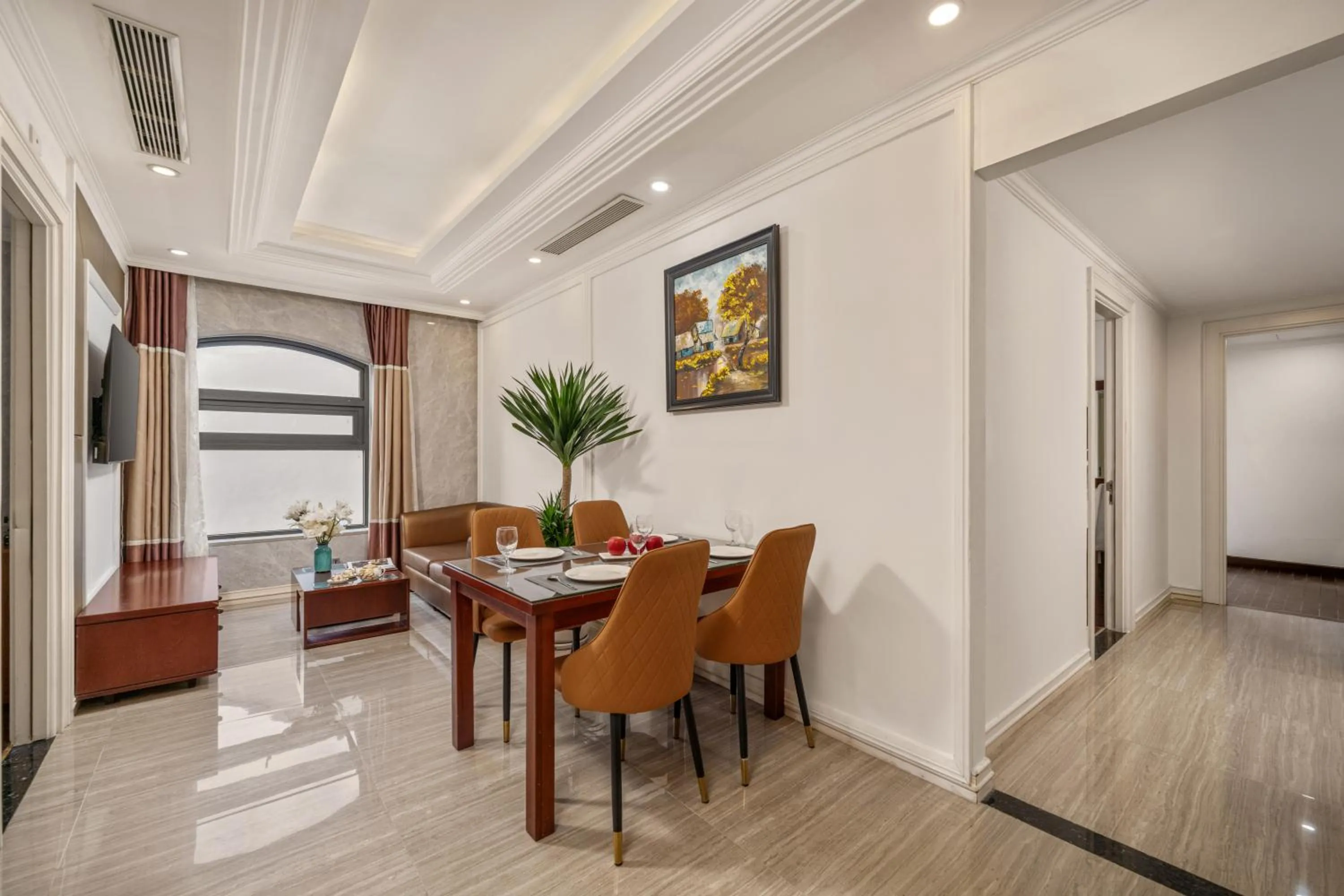 Seating area in Rung Huong Apartment