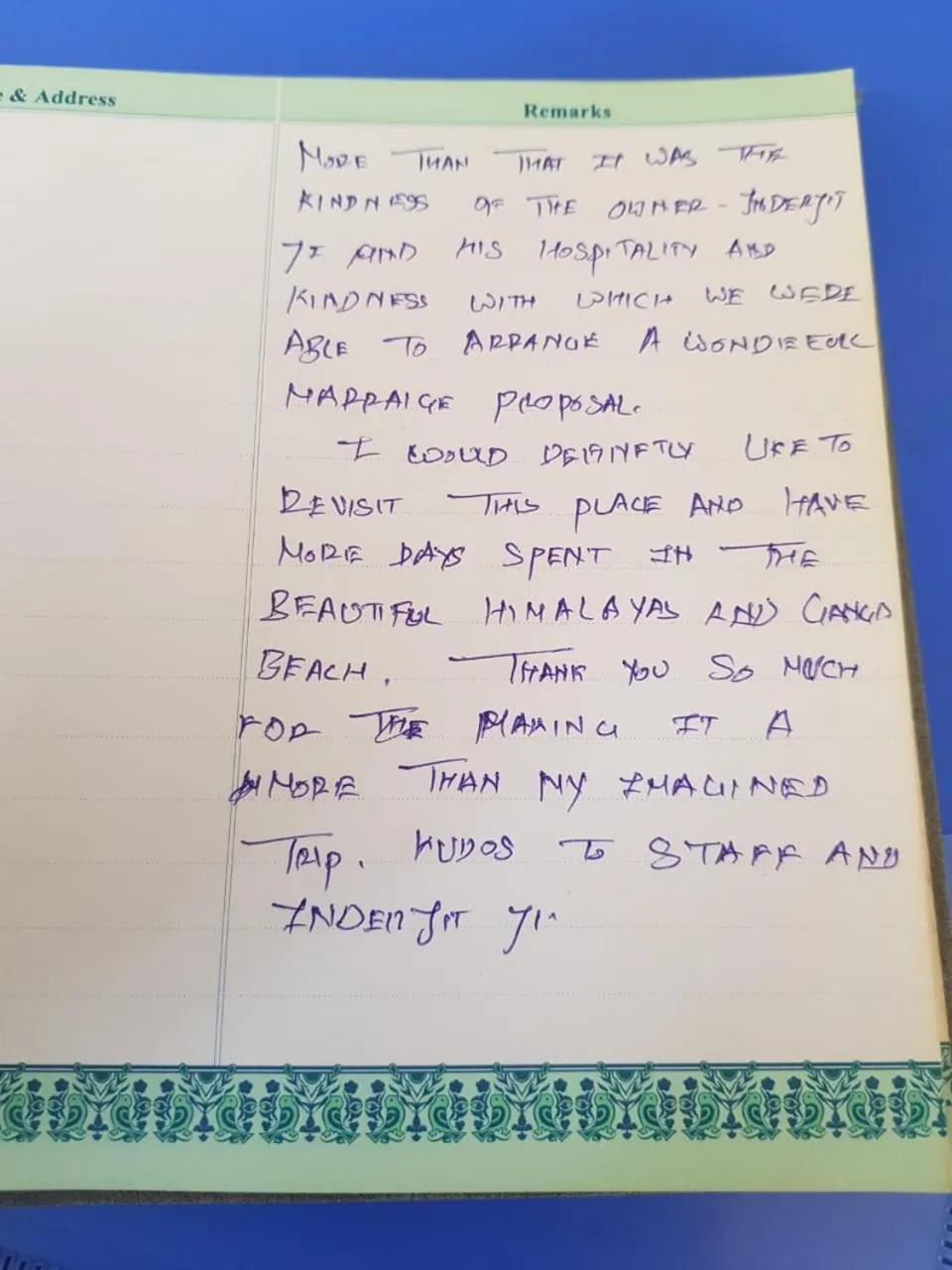 Certificate/Award in Samira's Birds & Butterflies Park-Spashram Ganga Beach Retreat