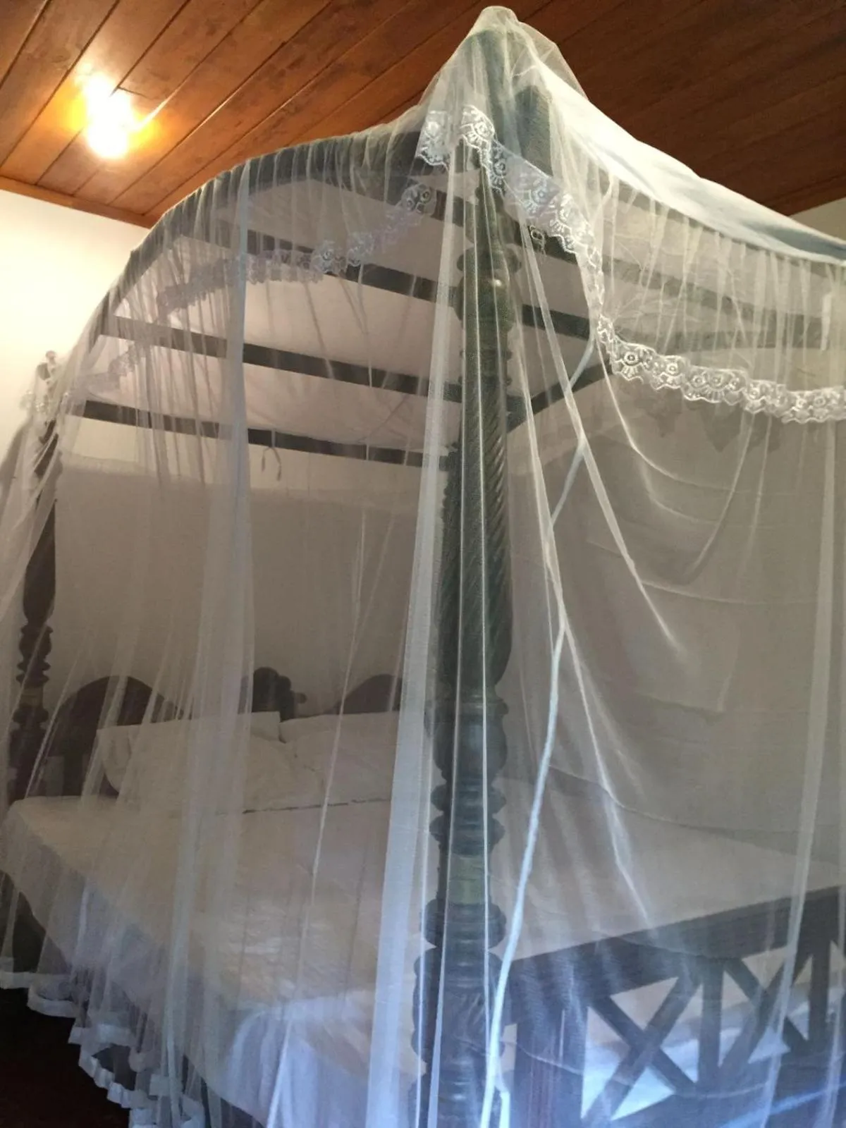 Bed in Green Herbal Ayurvedic Eco-Lodge