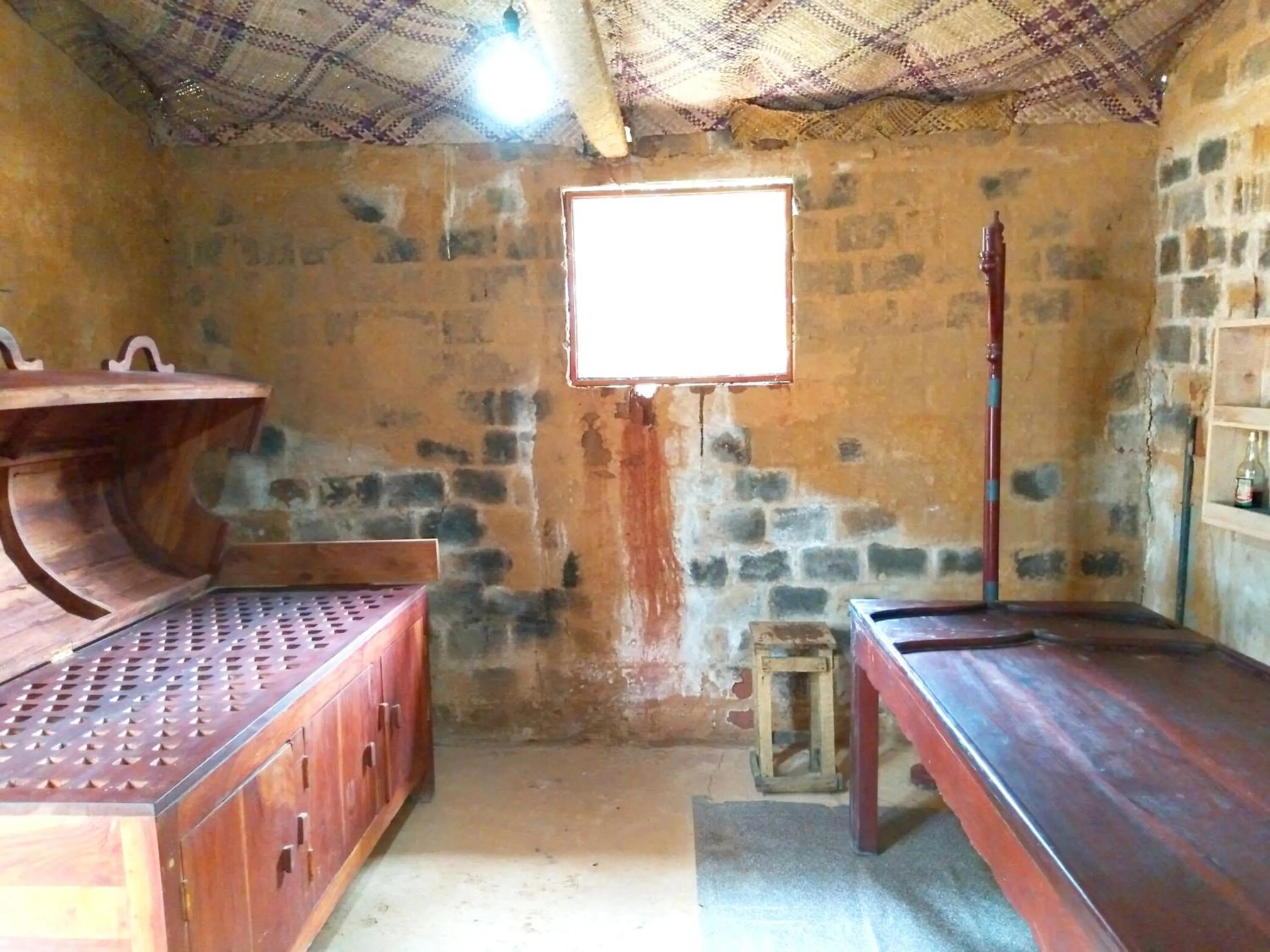Bed in Green Herbal Ayurvedic Eco-Lodge
