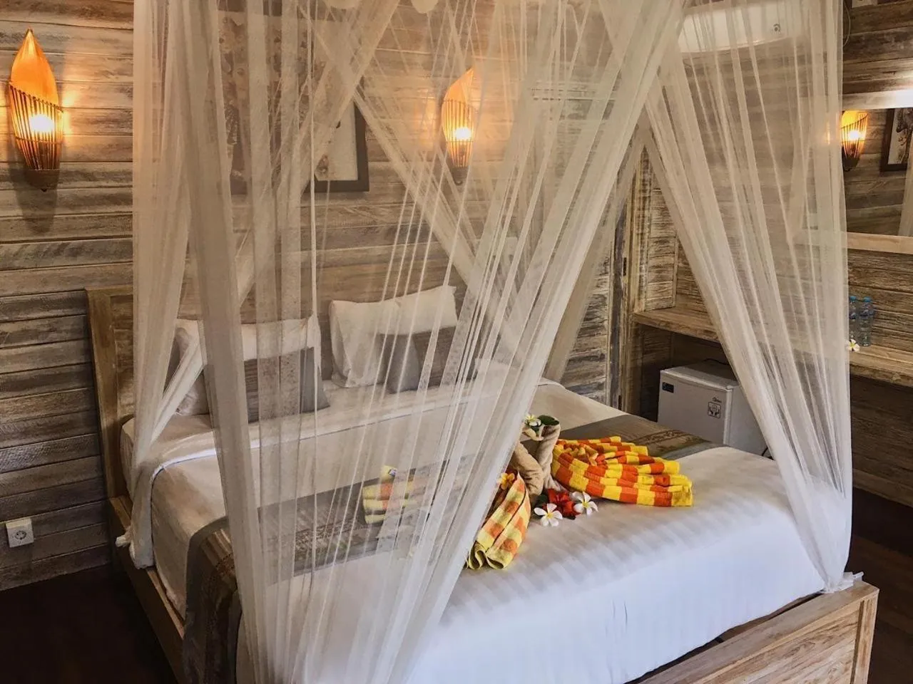 Bed in Nanuk's Bungalows