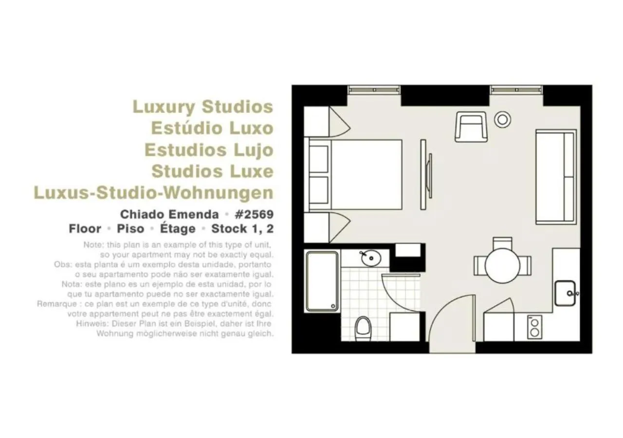 Floor plan in Lisbon Serviced Apartments - Chiado Emenda