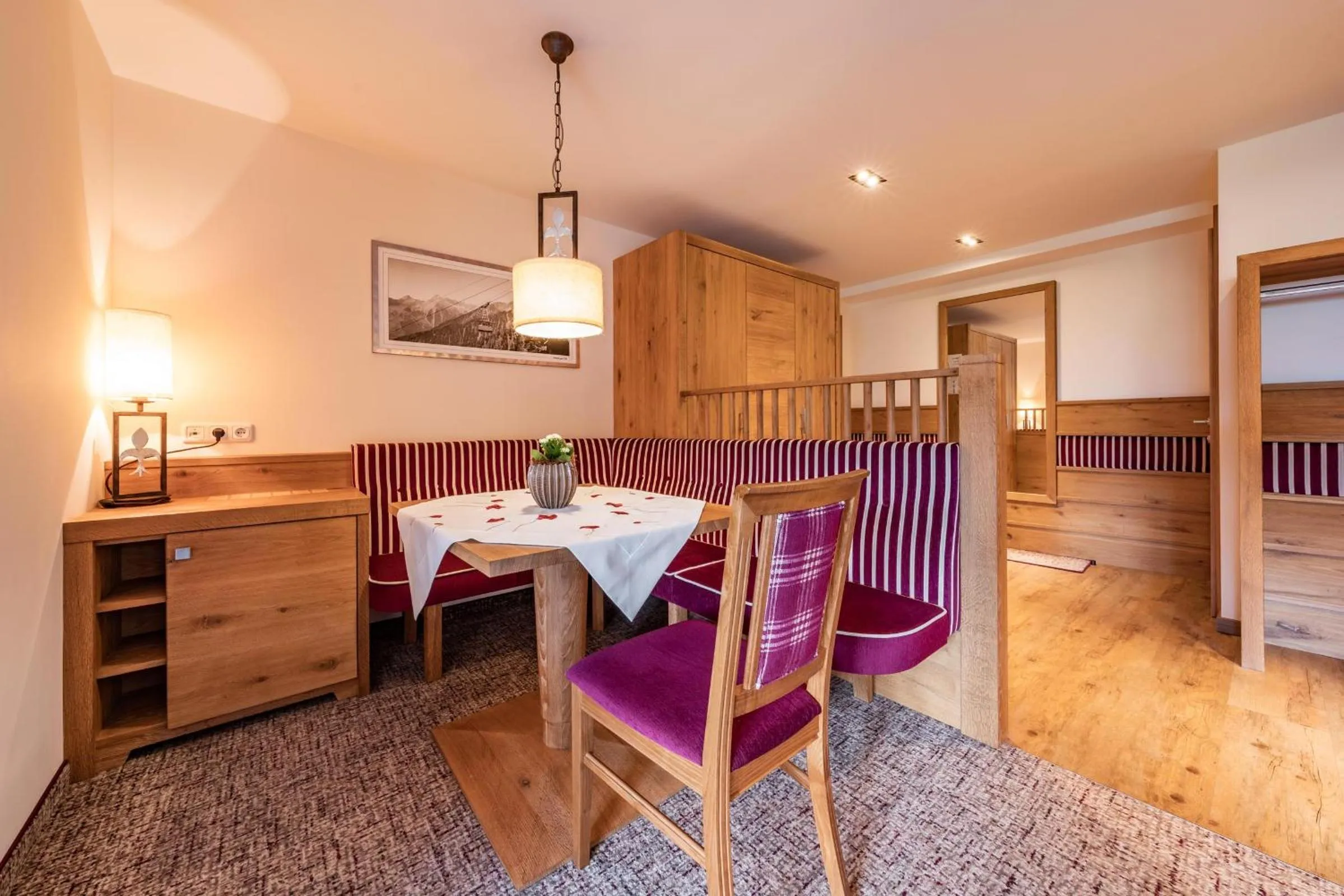 Seating area, Bed in Hotel Pramstraller