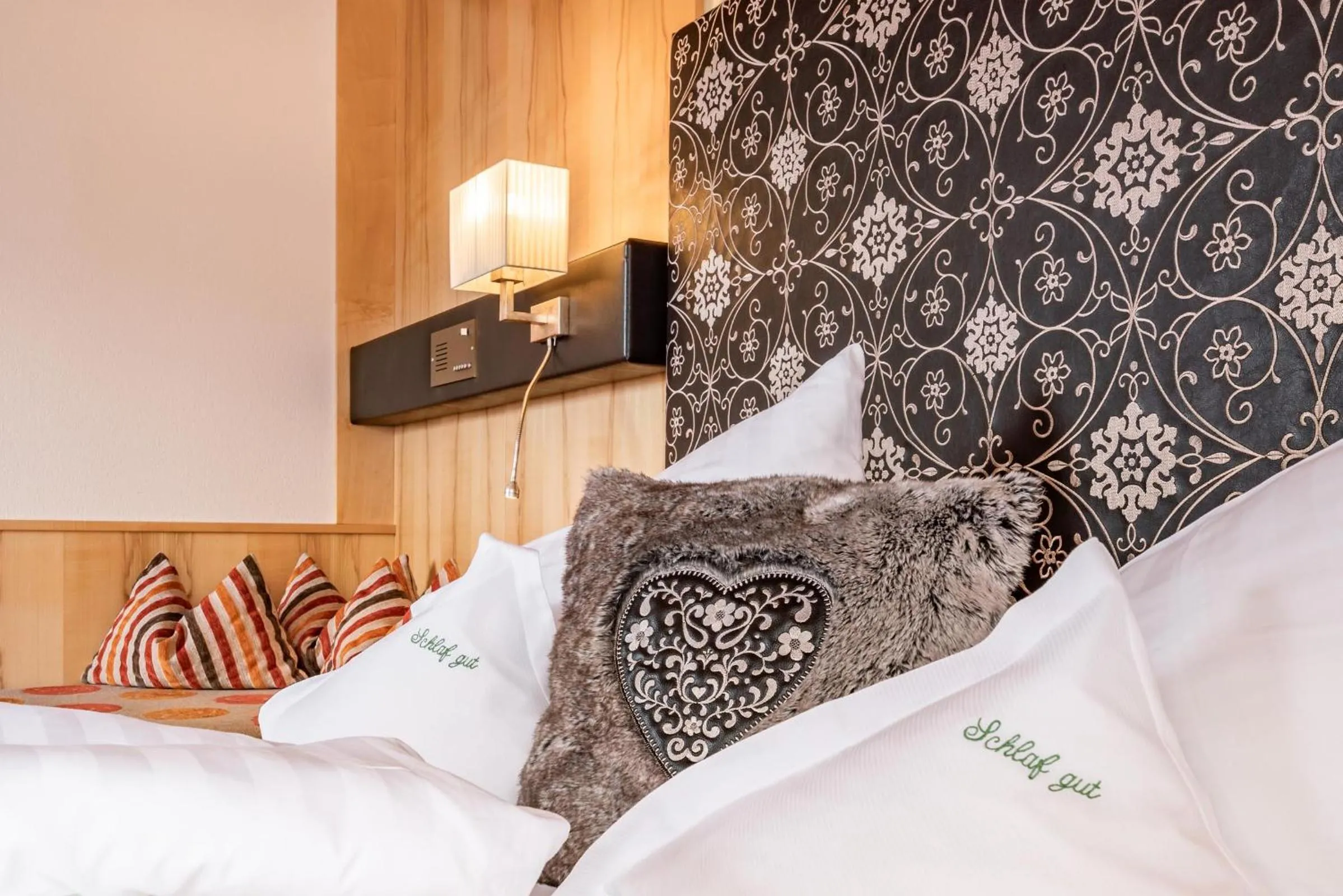 Decorative detail, Bed in Hotel Pramstraller