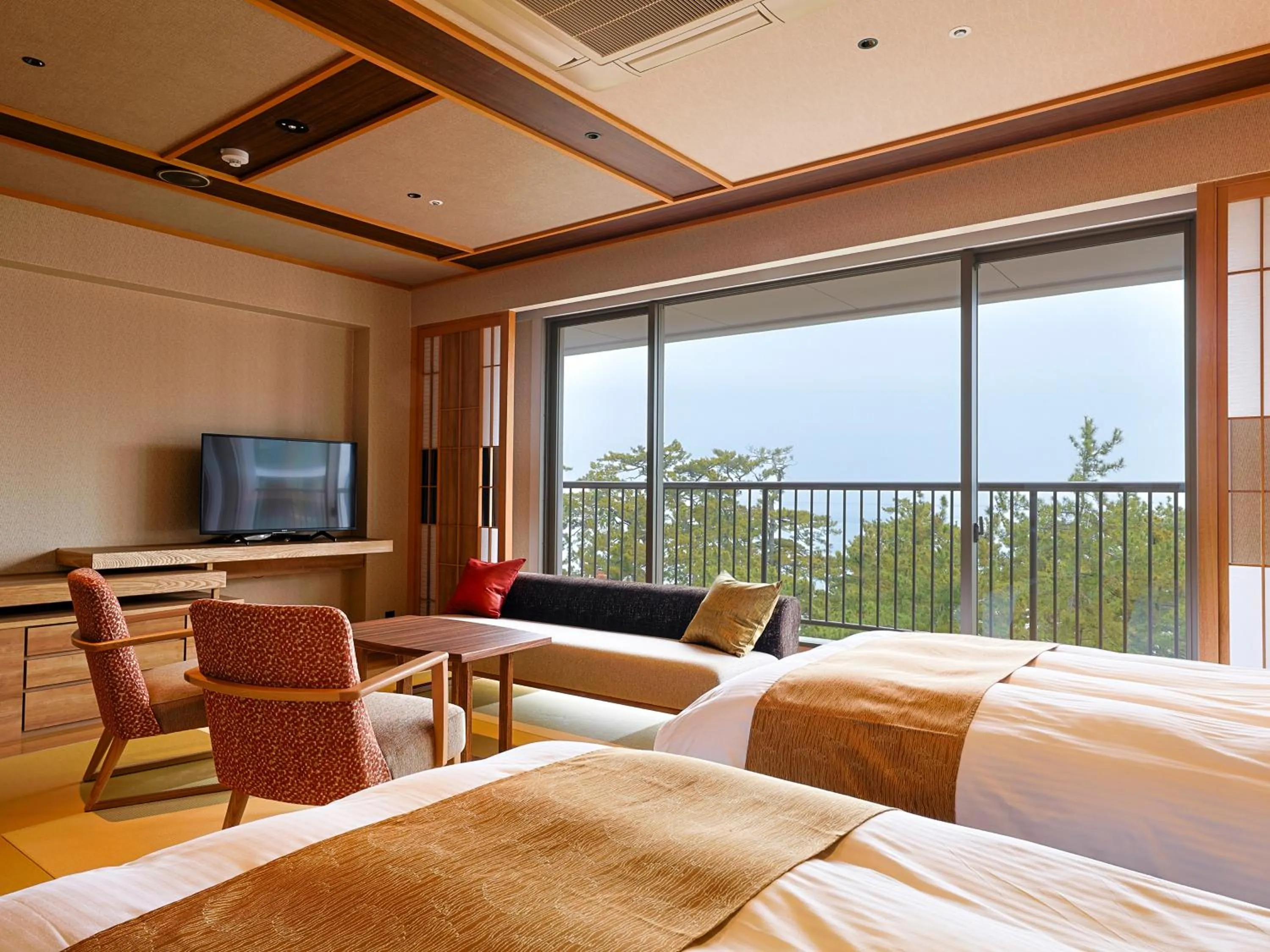 View (from property/room), Bed in Yumekaiyu Awajishima