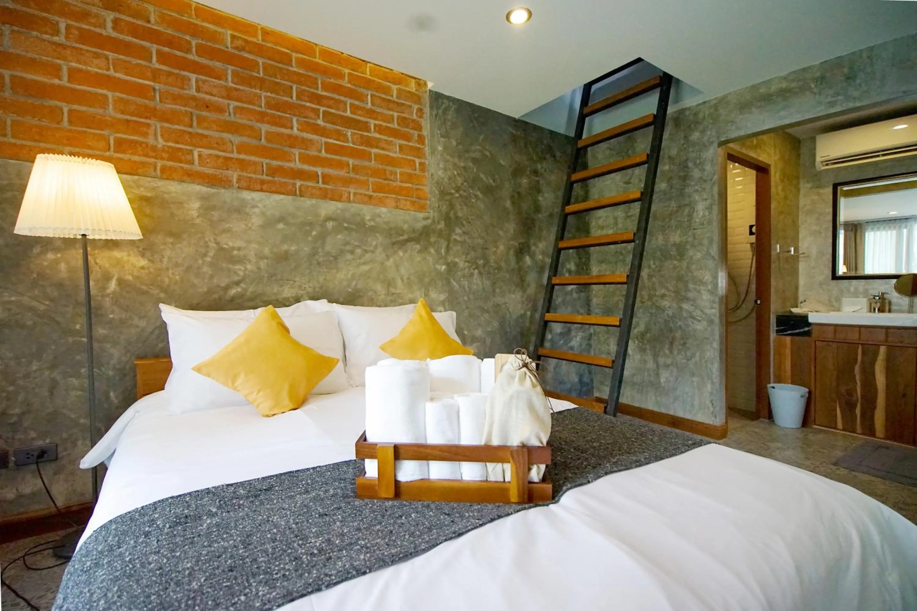 Bedroom, Bed in Yellow Pillow village