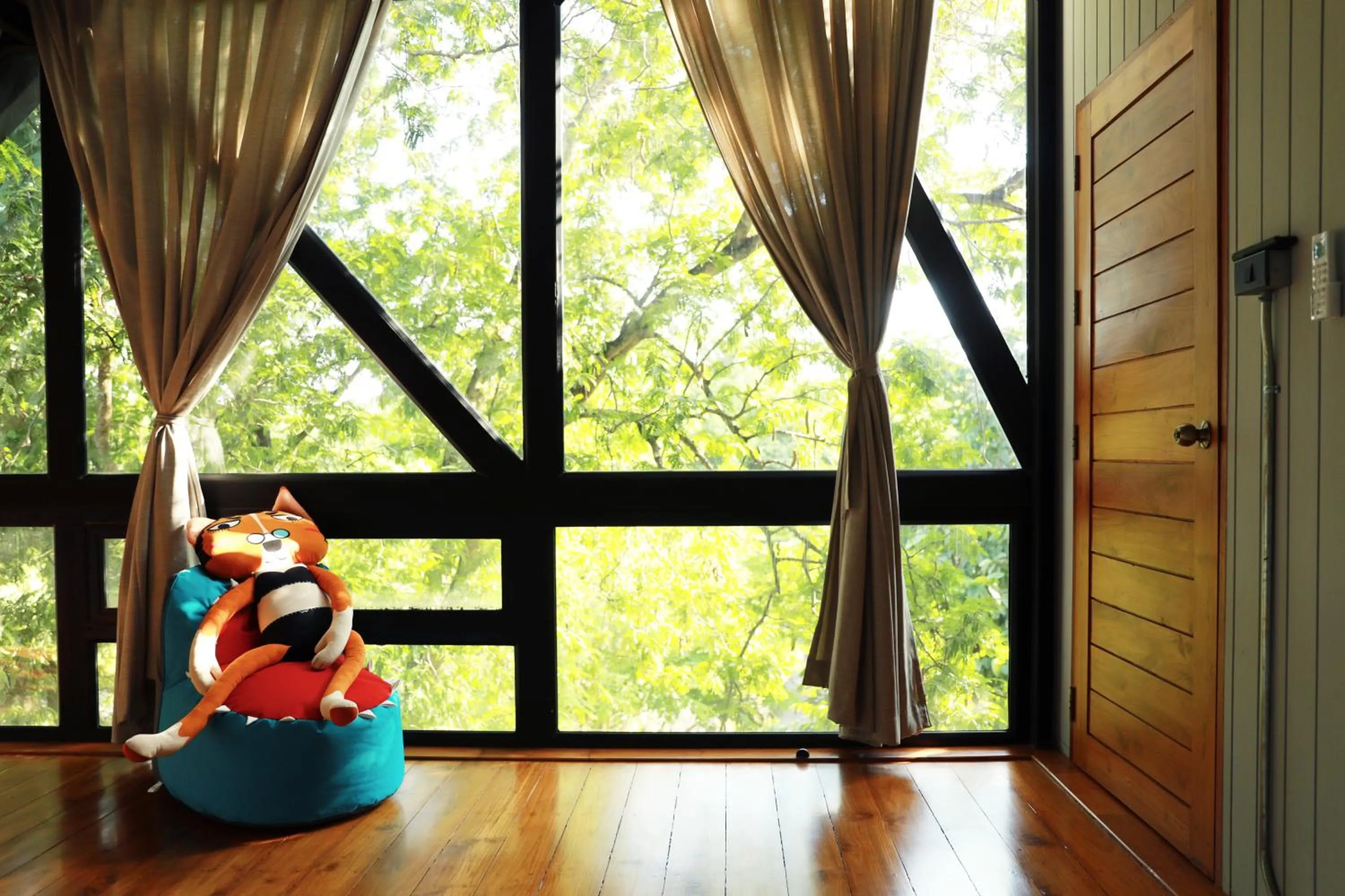 Seating area in Yellow Pillow village
