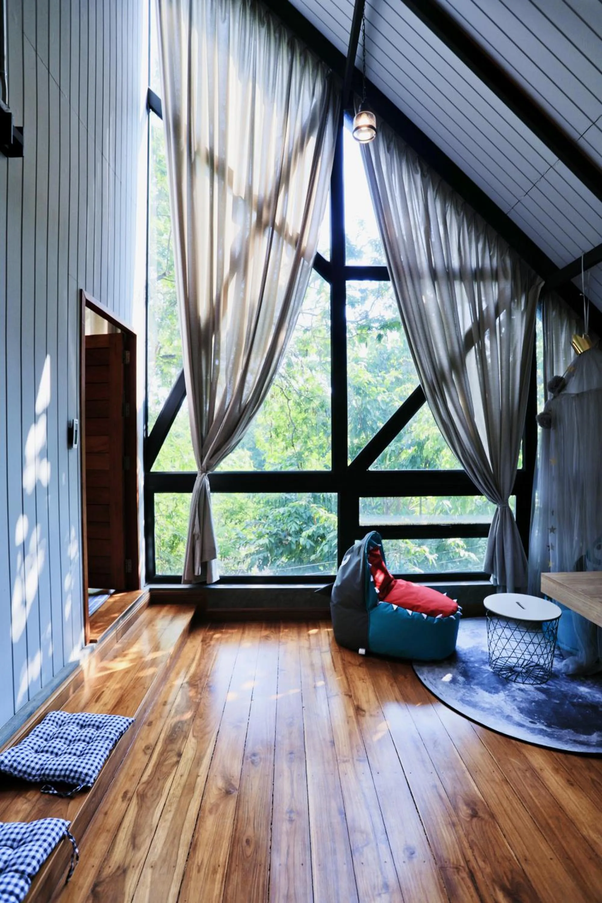 Seating area in Yellow Pillow village