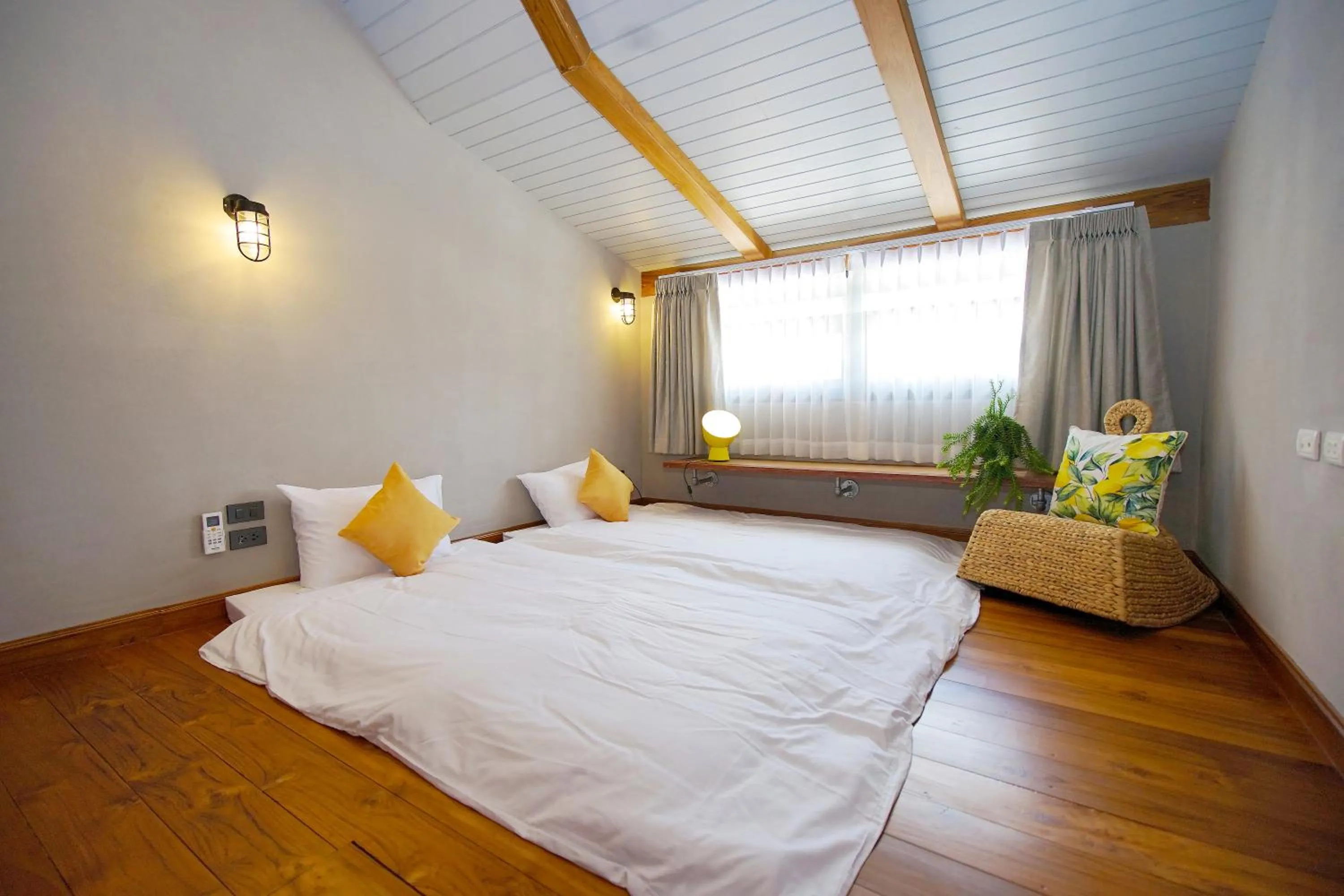 Bedroom, Bed in Yellow Pillow village