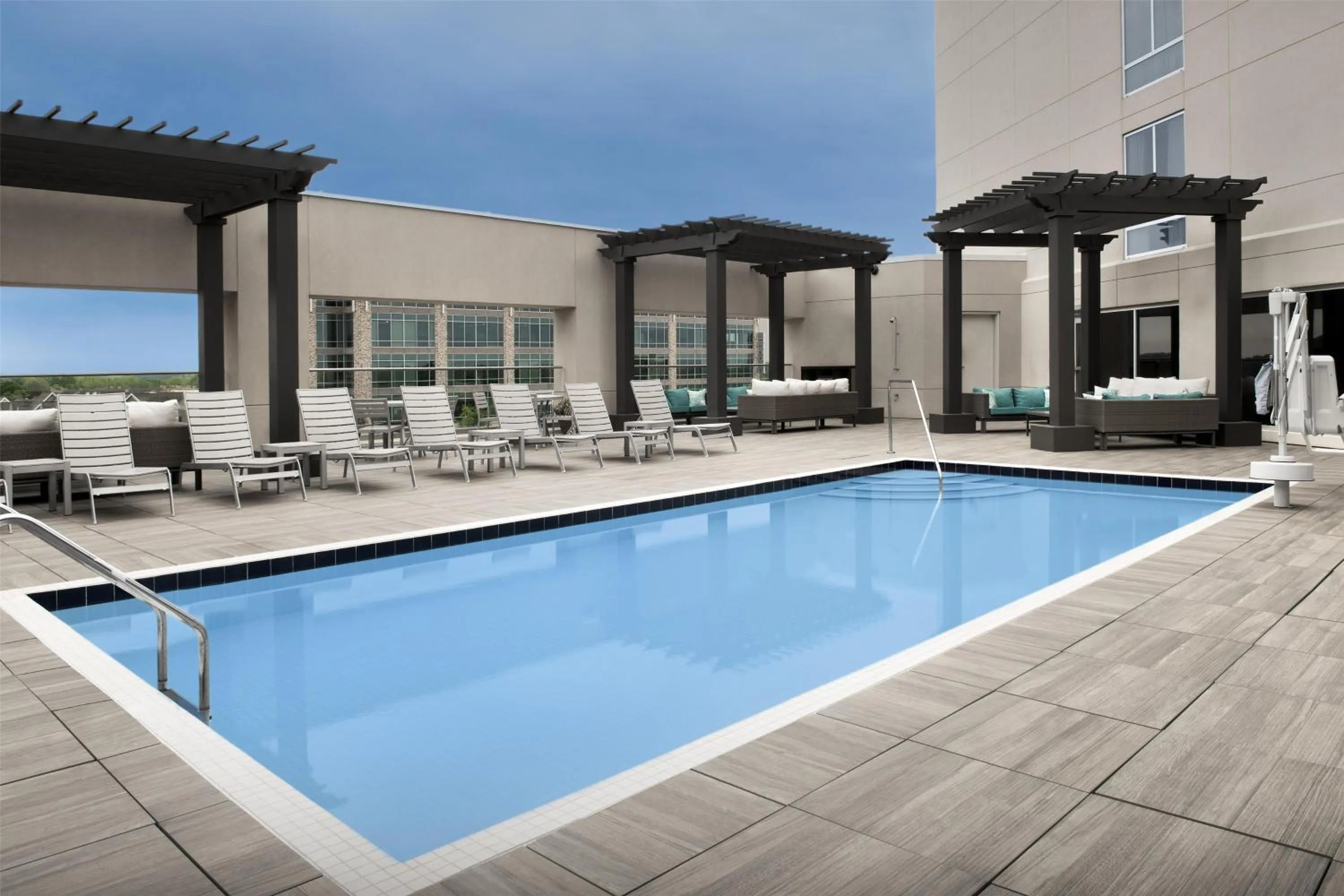 Pool view in Hilton Garden Inn Charlotte Waverly