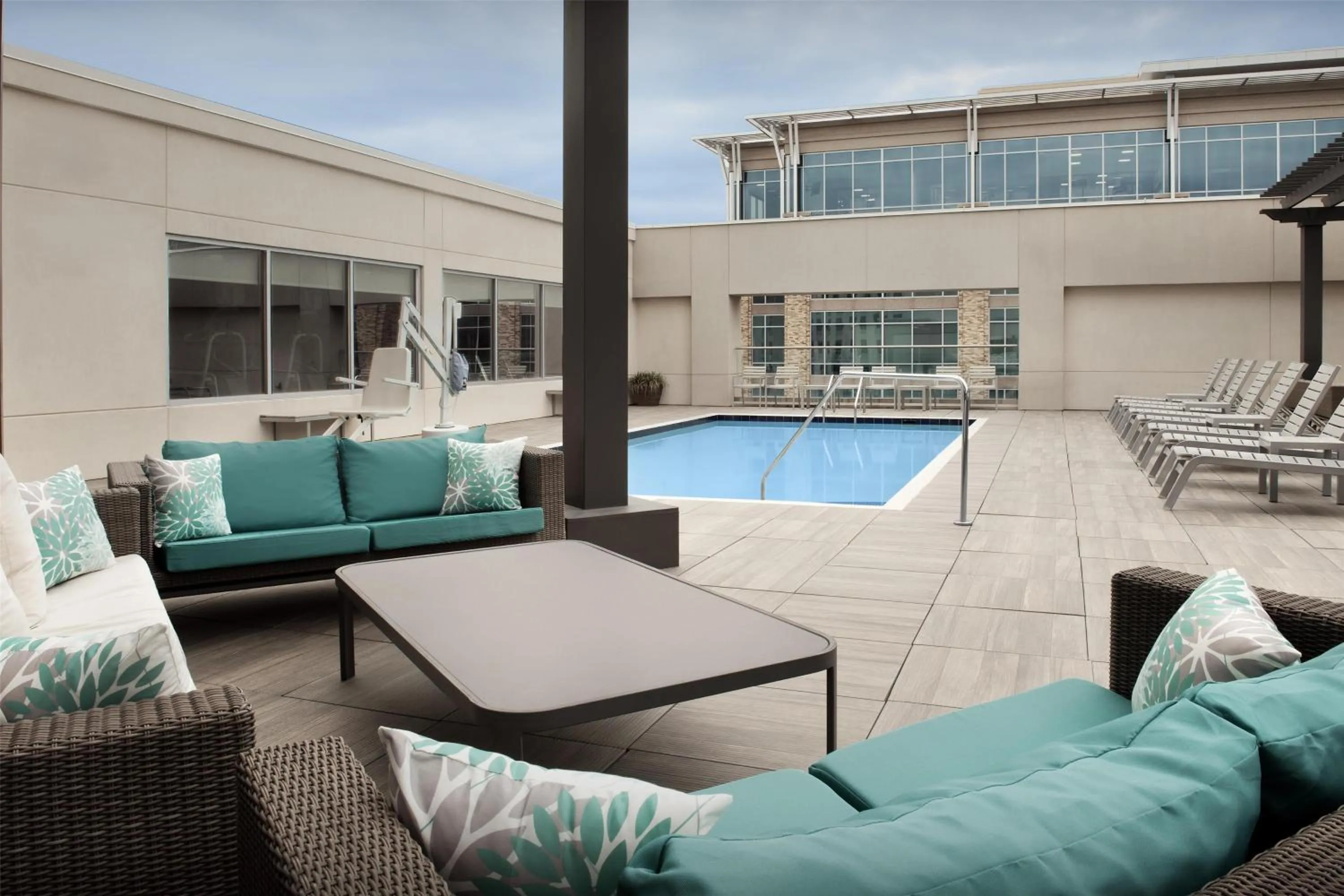 Pool view in Hilton Garden Inn Charlotte Waverly