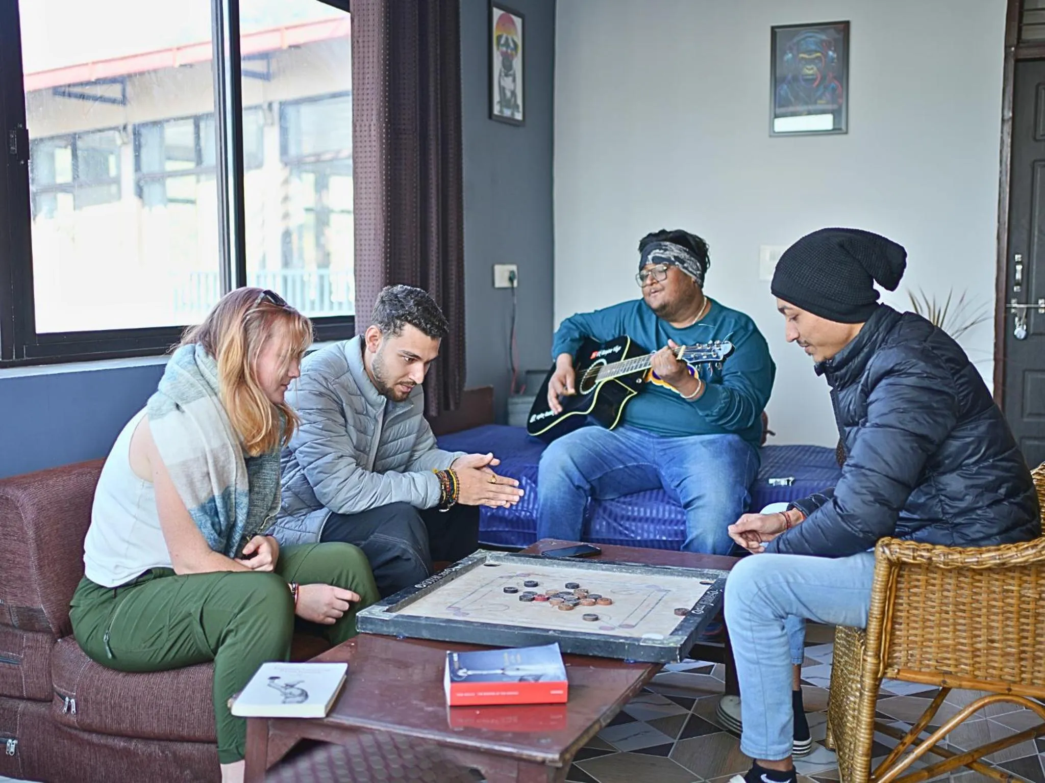 People in Skyard Hostel Rishikesh Laxman Jhula