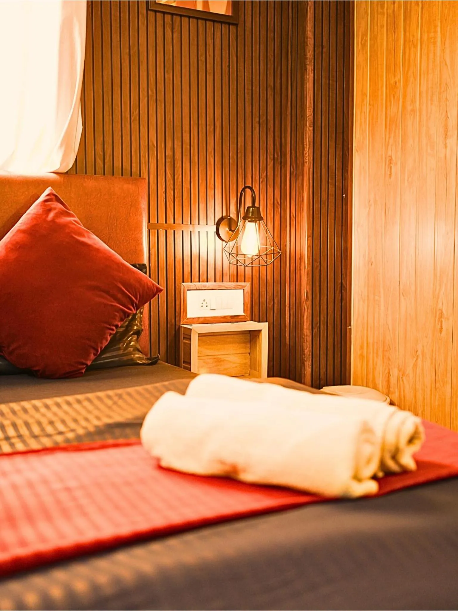 Bed in Skyard Hostel Rishikesh Laxman Jhula