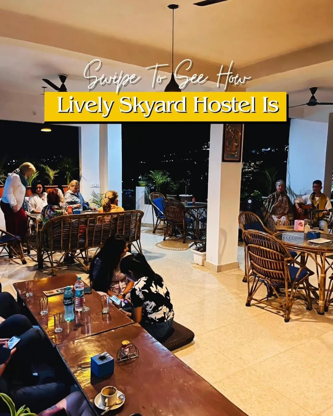 Restaurant/places to eat in Skyard Hostel Rishikesh Laxman Jhula