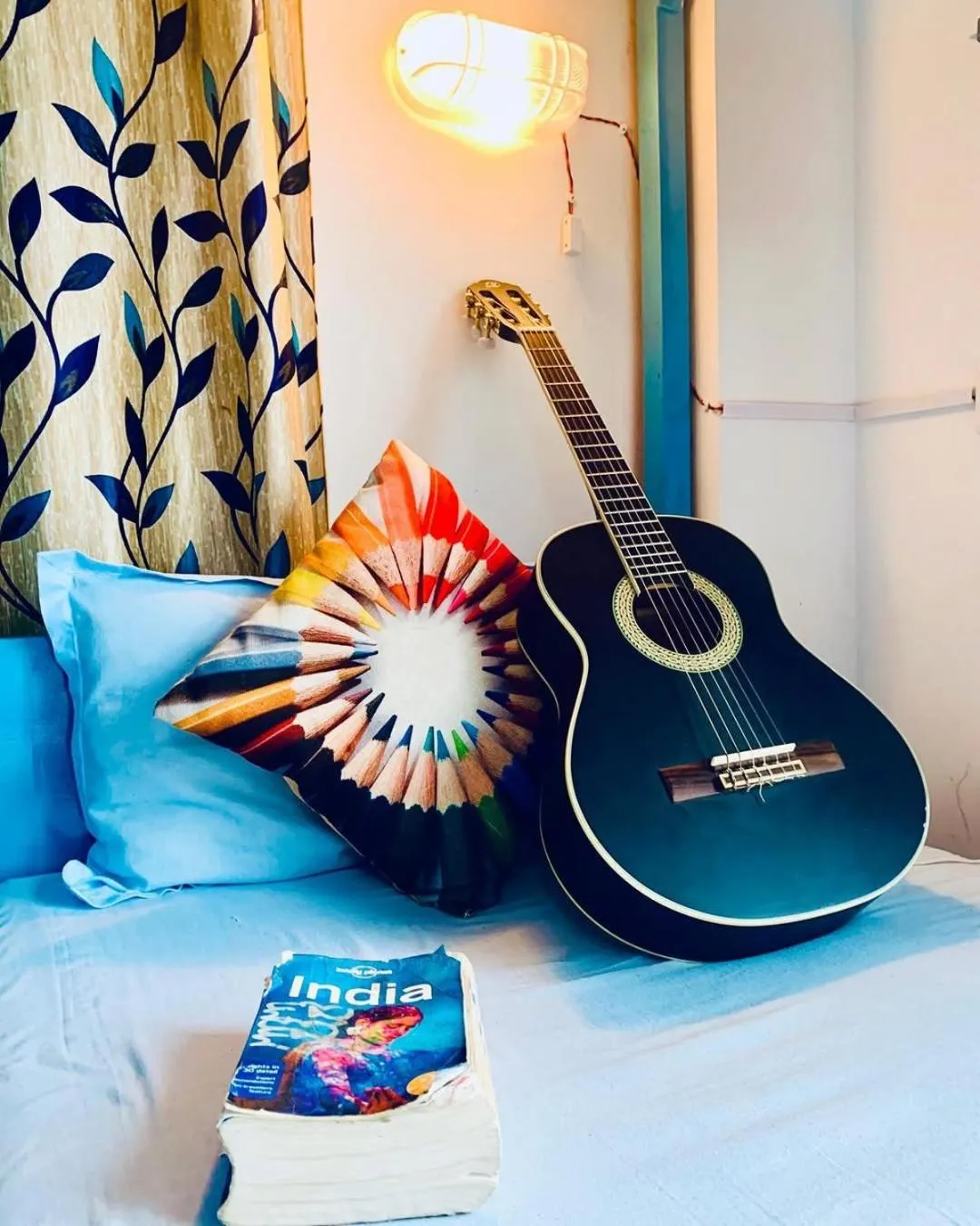 Bed in Skyard Hostel Rishikesh Laxman Jhula