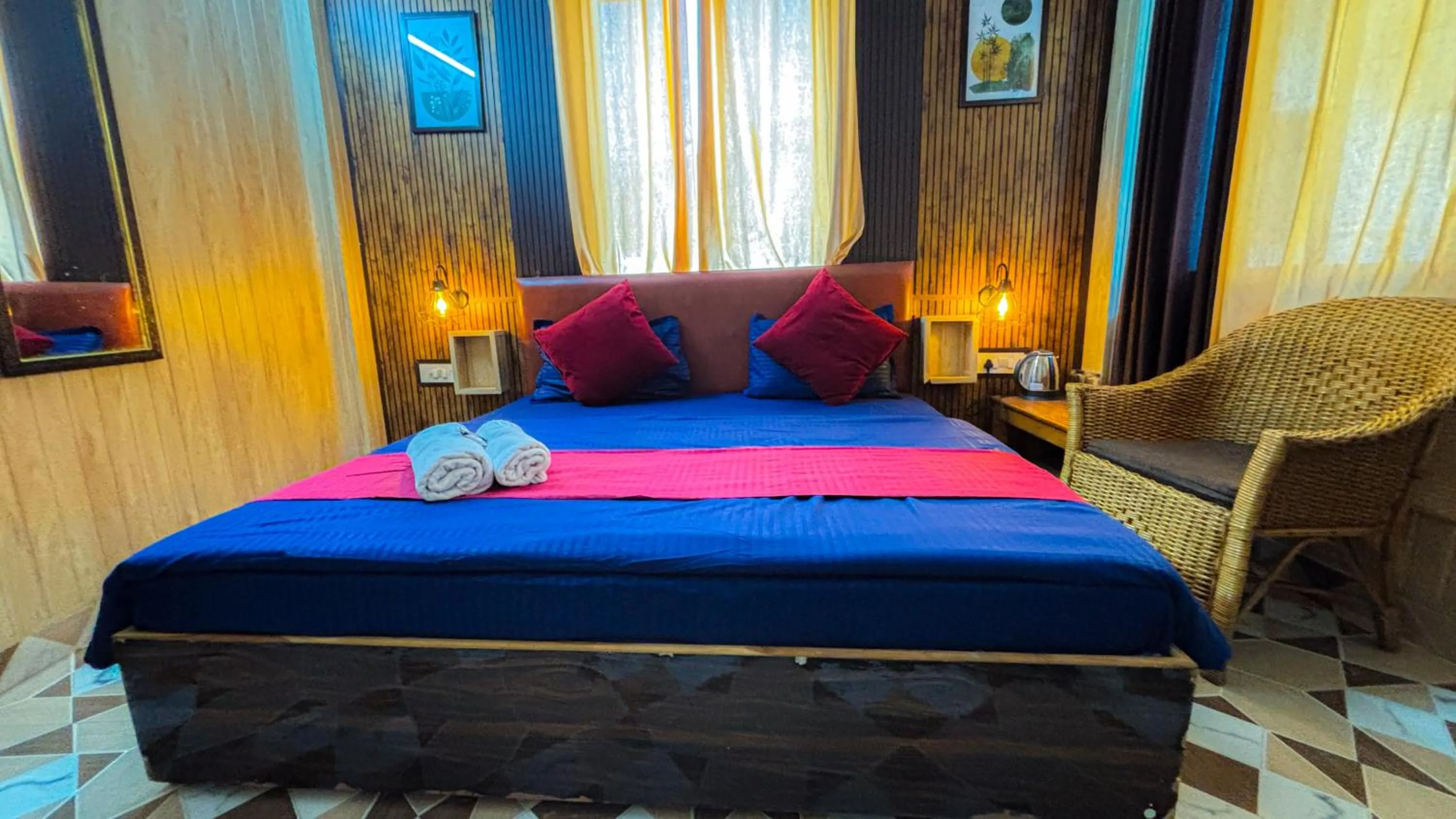 Bed in Skyard Hostel Rishikesh Laxman Jhula