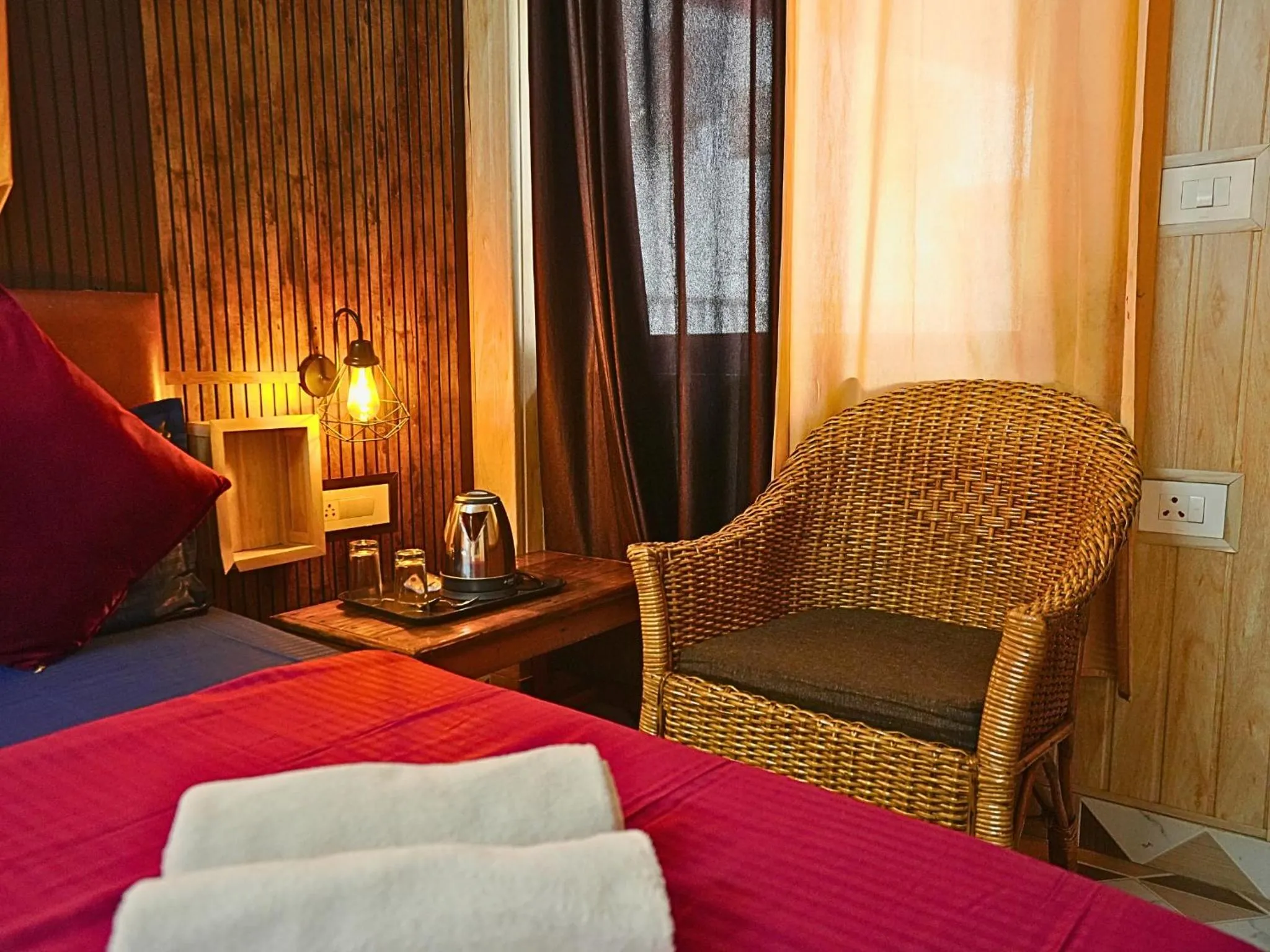 Bed in Skyard Hostel Rishikesh Laxman Jhula