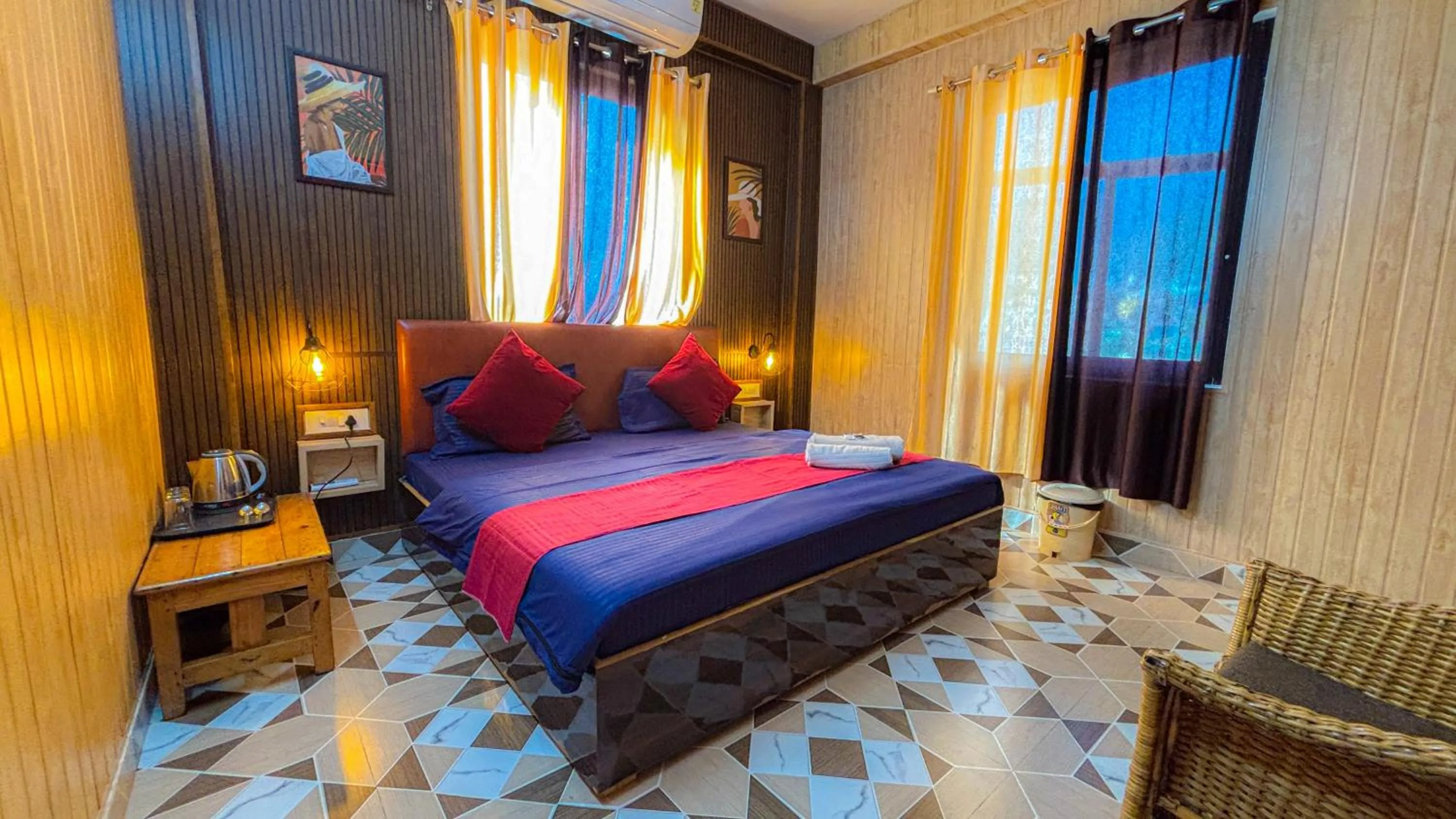 Bed in Skyard Hostel Rishikesh Laxman Jhula