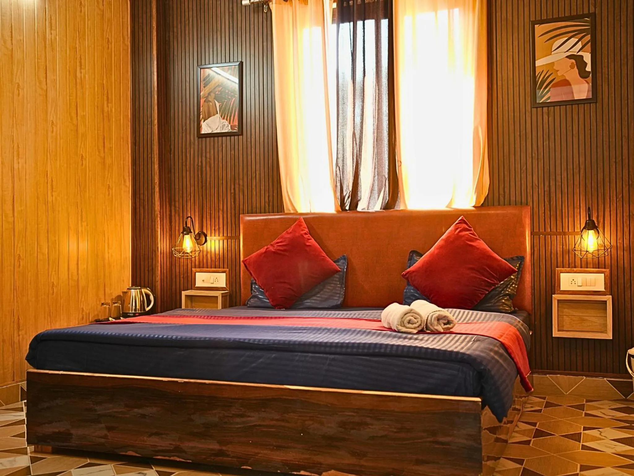Bed in Skyard Hostel Rishikesh Laxman Jhula
