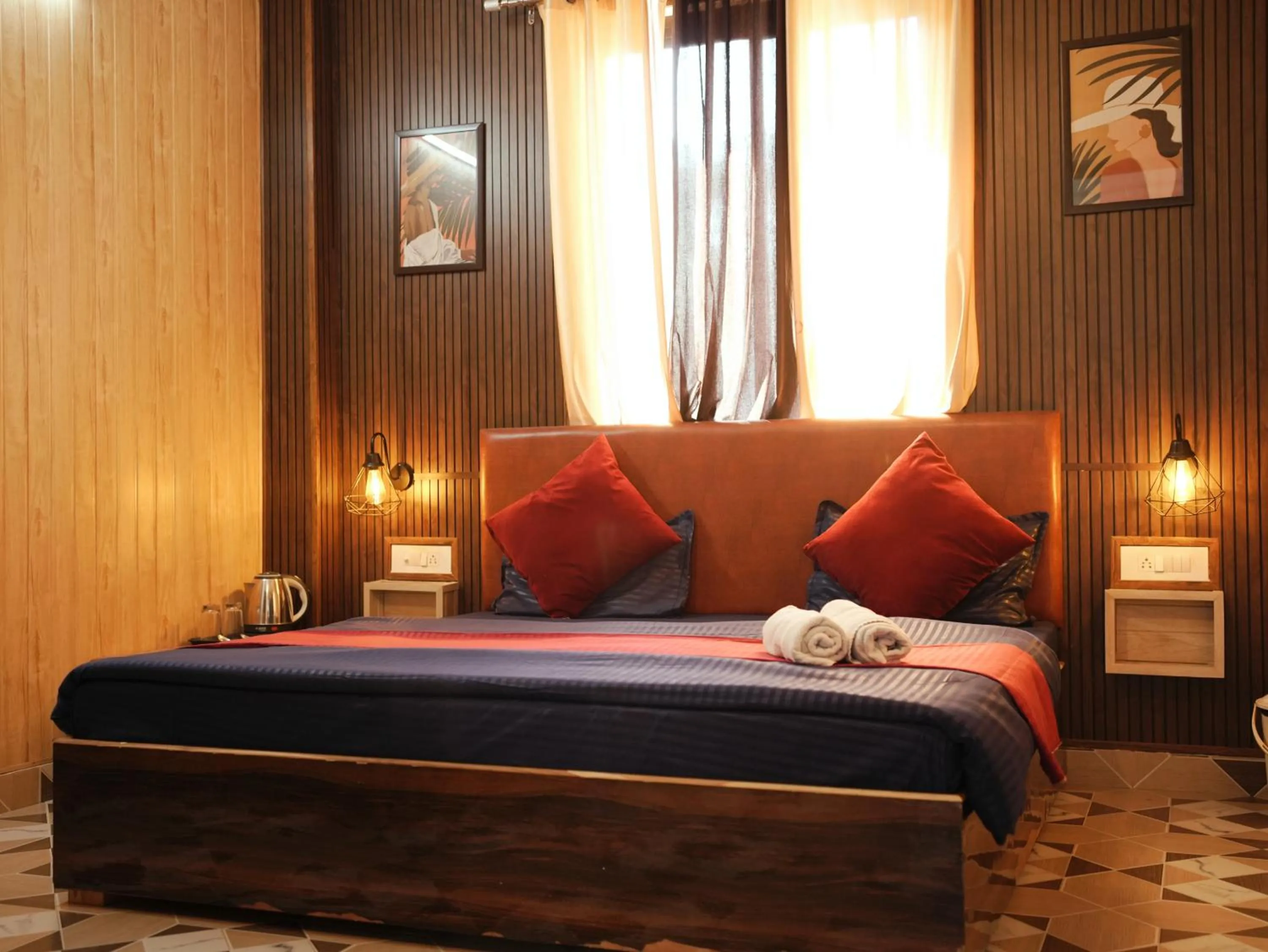 Bed in Skyard Hostel Rishikesh Laxman Jhula