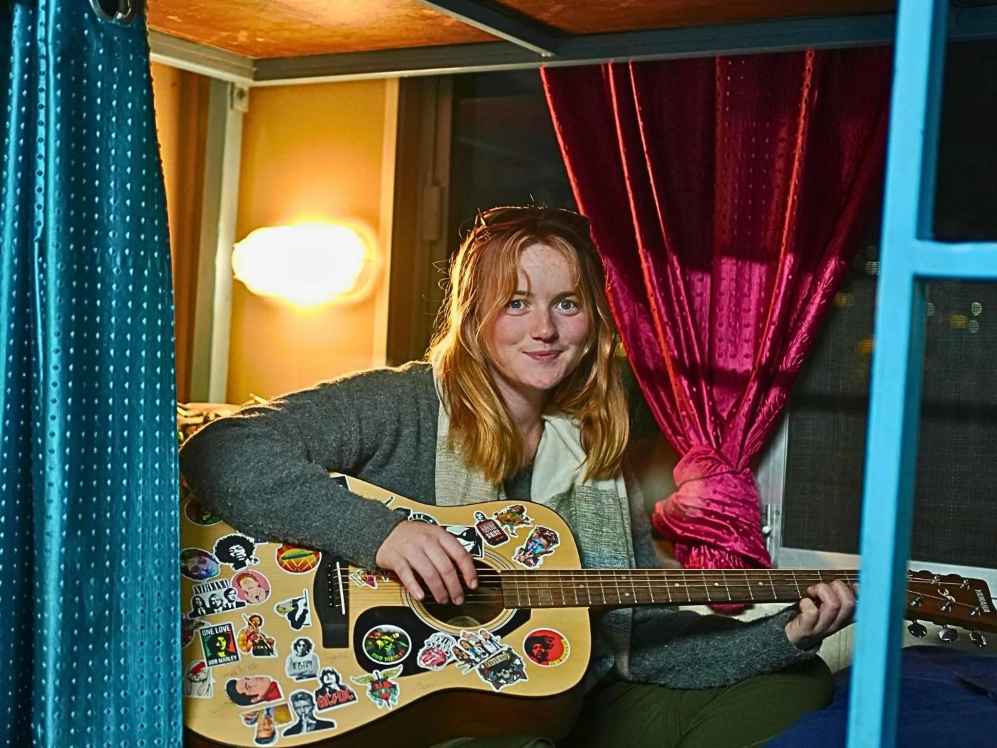 group of guests in Skyard Hostel Rishikesh Laxman Jhula
