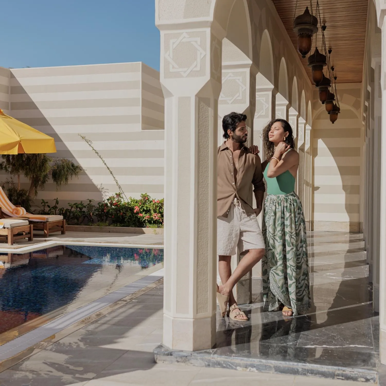 Pool view in The Oberoi Beach Resort, Sahl Hasheesh