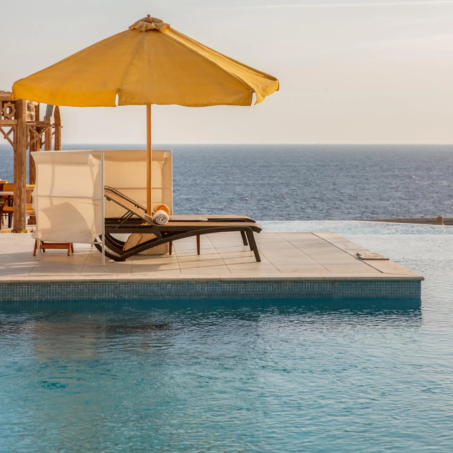 Pool view in The Oberoi Beach Resort, Sahl Hasheesh