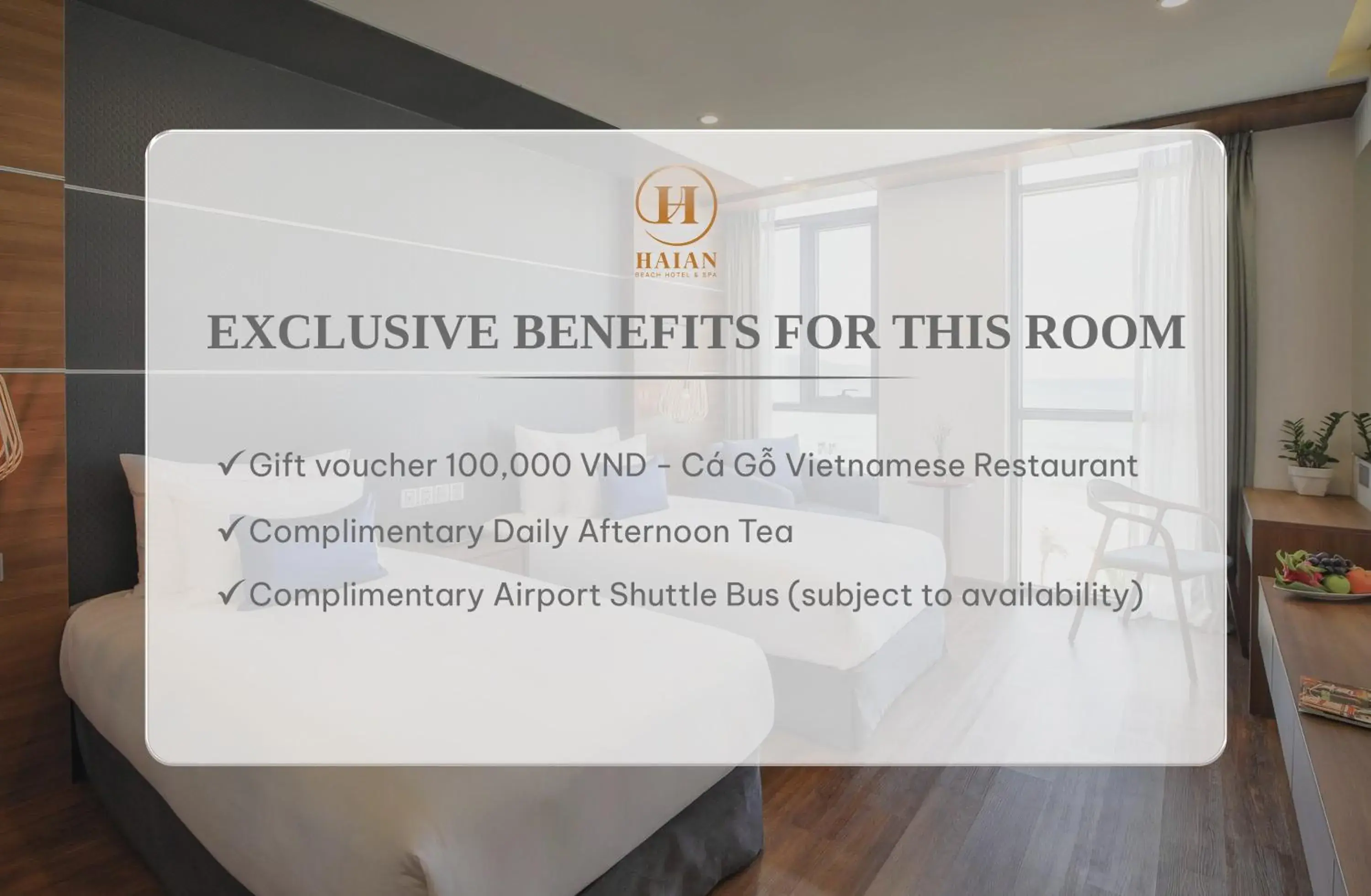 Deluxe Twin Room with Sea View - single occupancy - Afternoon Tea Included in HAIAN Beach Hotel & Spa Deluxe Twin Room with Sea View - single occupancy - Afternoon Tea Included in HAIAN Beach Hotel & Spa