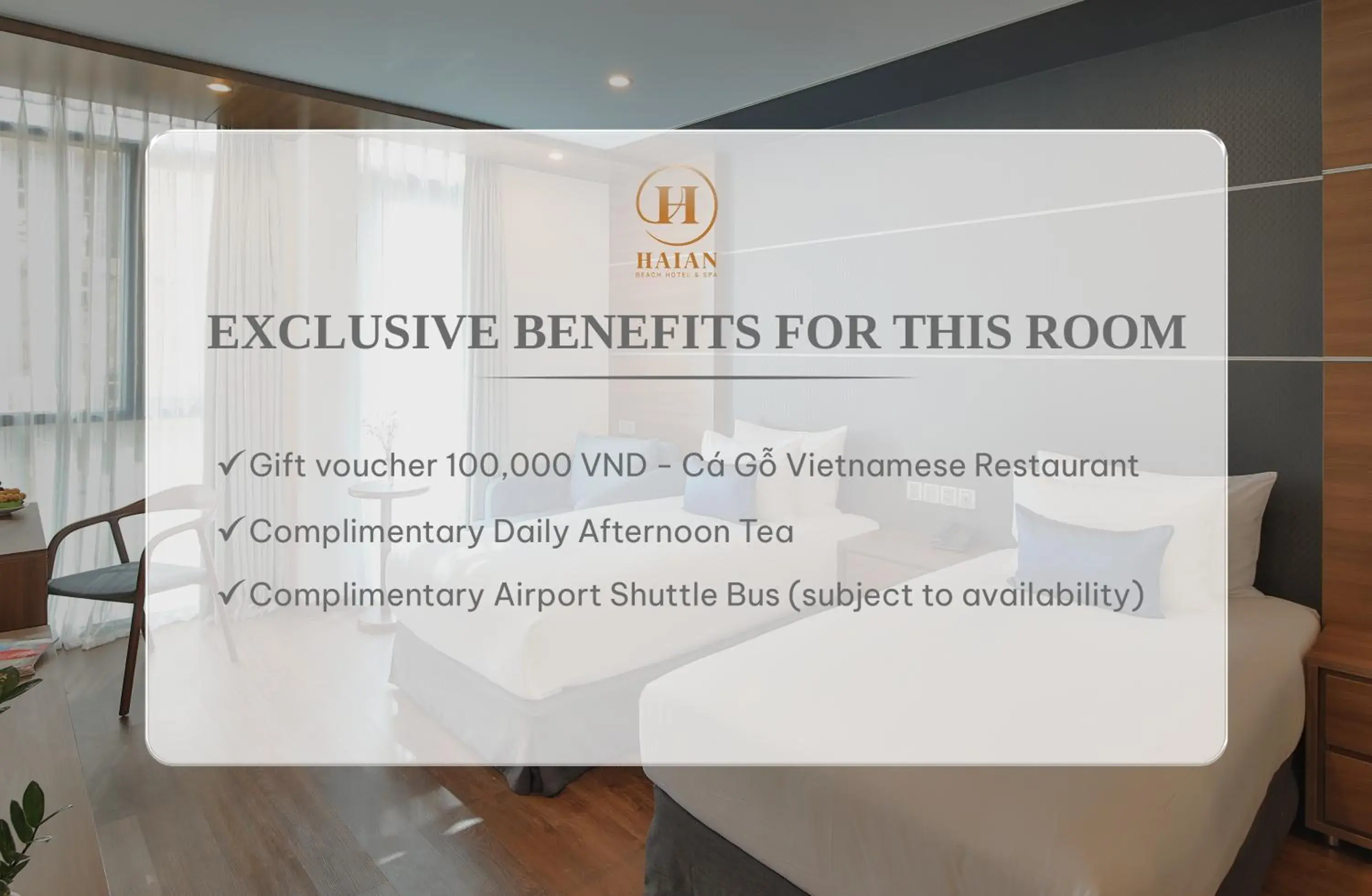 Superior Twin Room with Partial Sea View - single occupancy - Afternoon Tea Included in HAIAN Beach Hotel & Spa Superior Twin Room with Partial Sea View - single occupancy - Afternoon Tea Included in HAIAN Beach Hotel & Spa