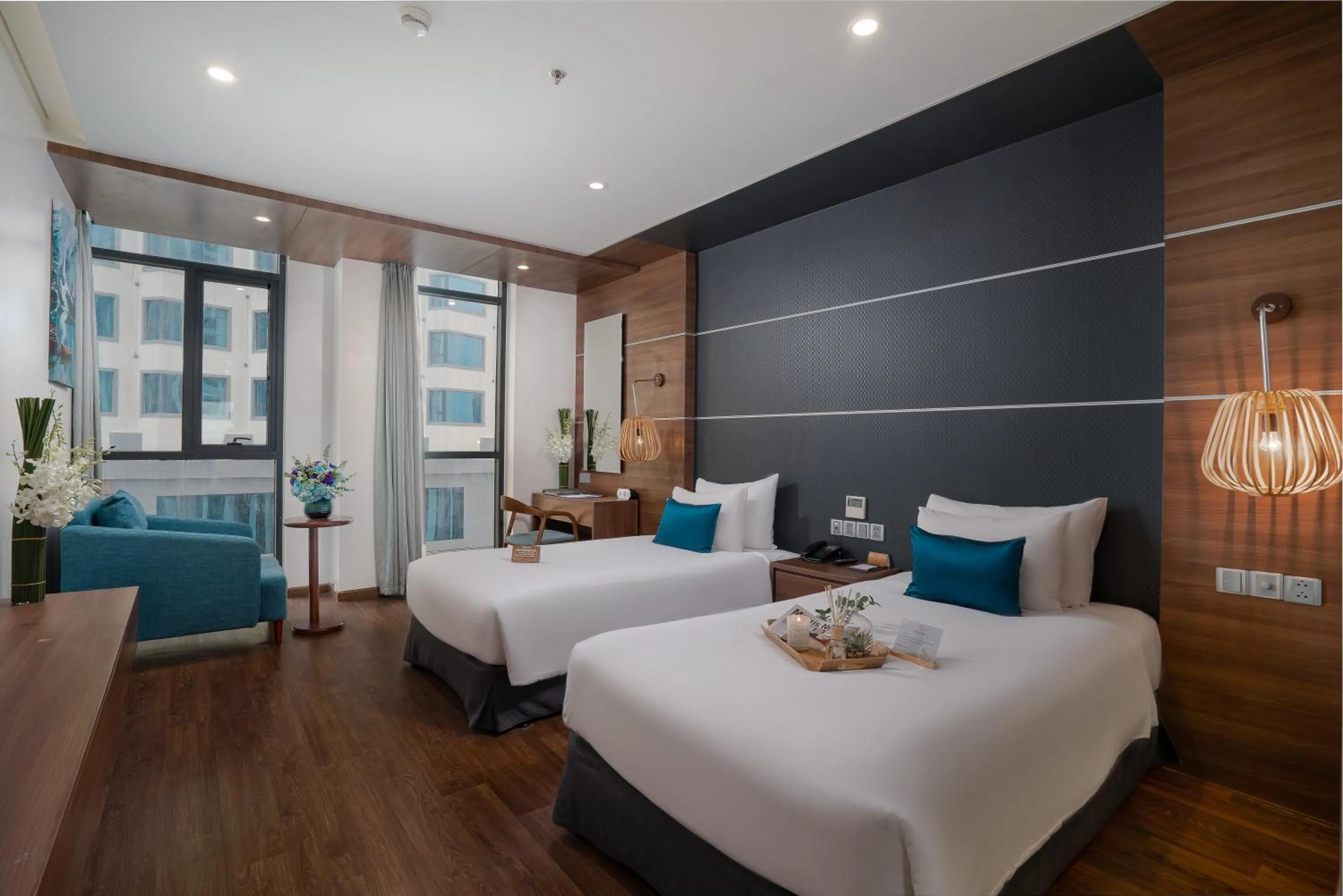 Bed in HAIAN Beach Hotel & Spa