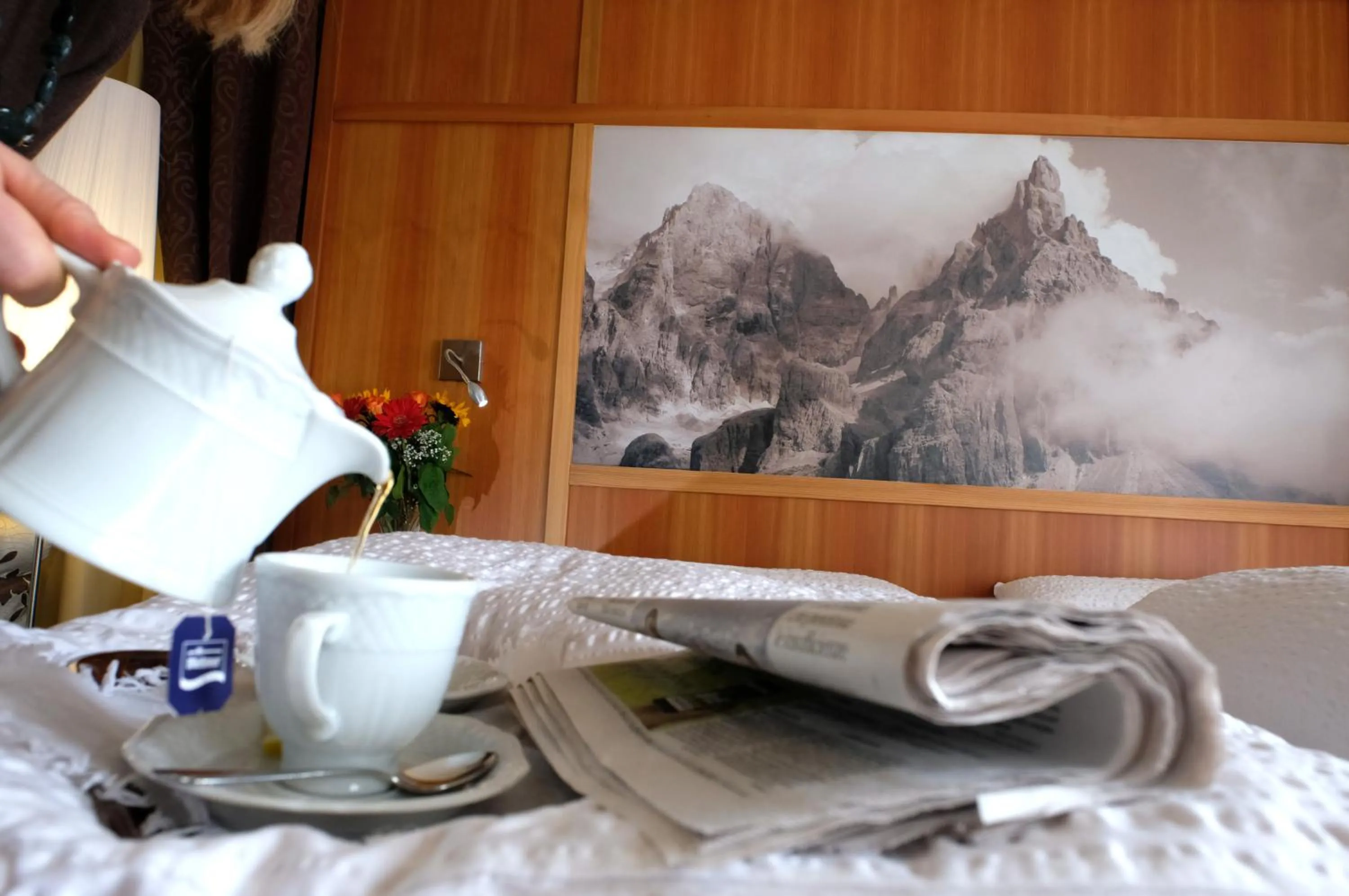 Bed in Cimon Dolomites Hotel