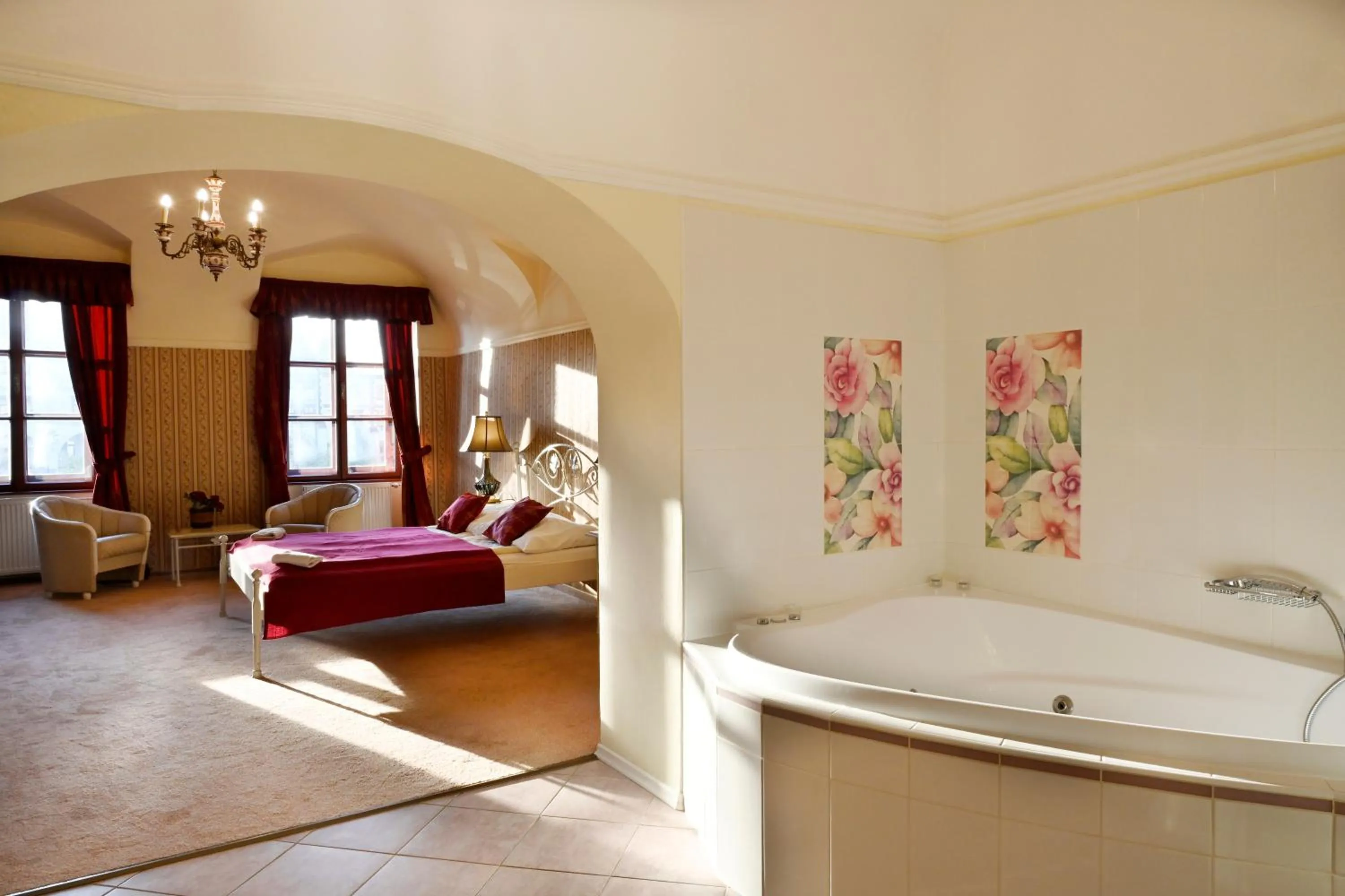 Bath, Bed in Hotel Bouček