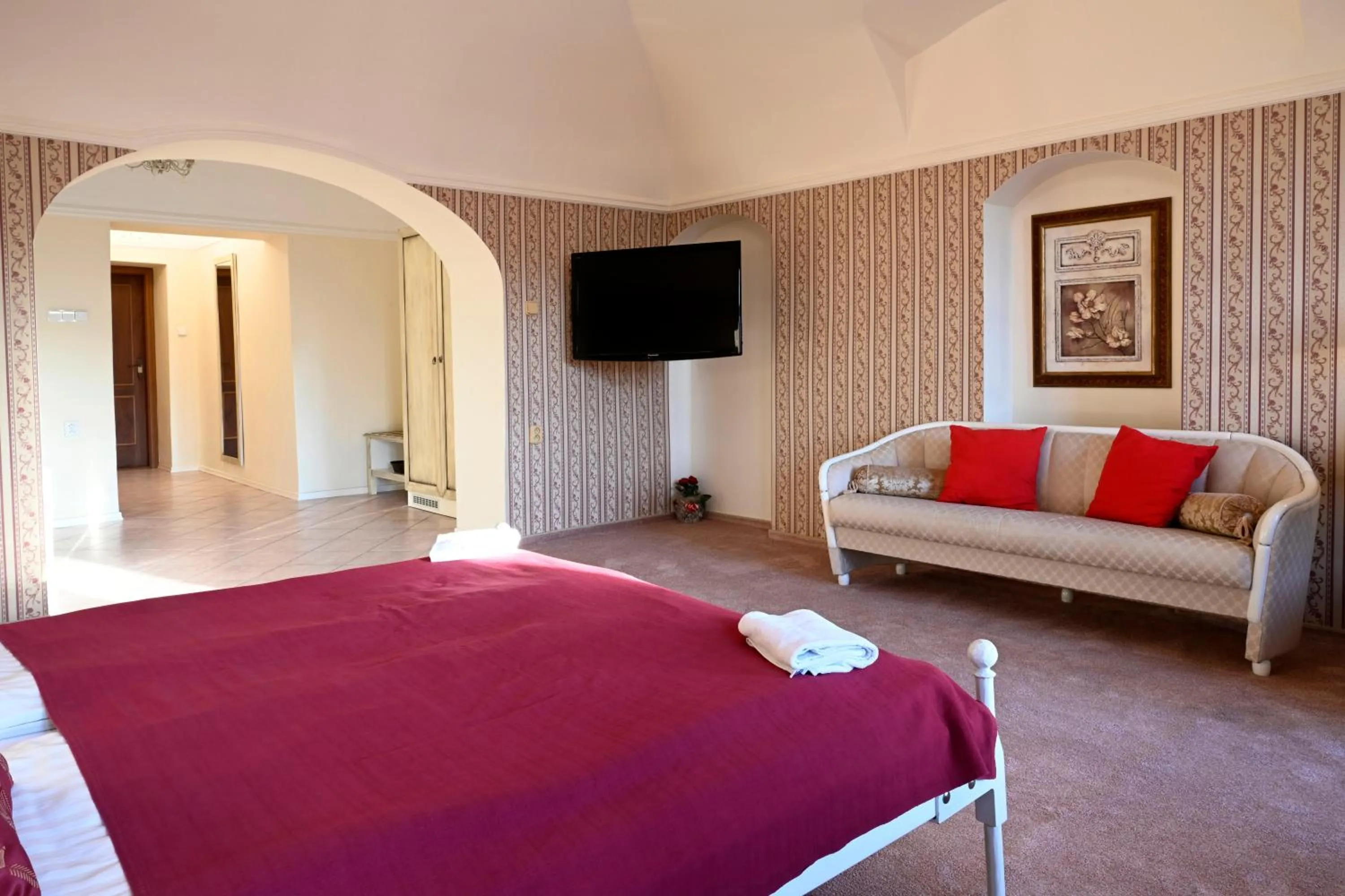 Seating area, Bed in Hotel Bouček