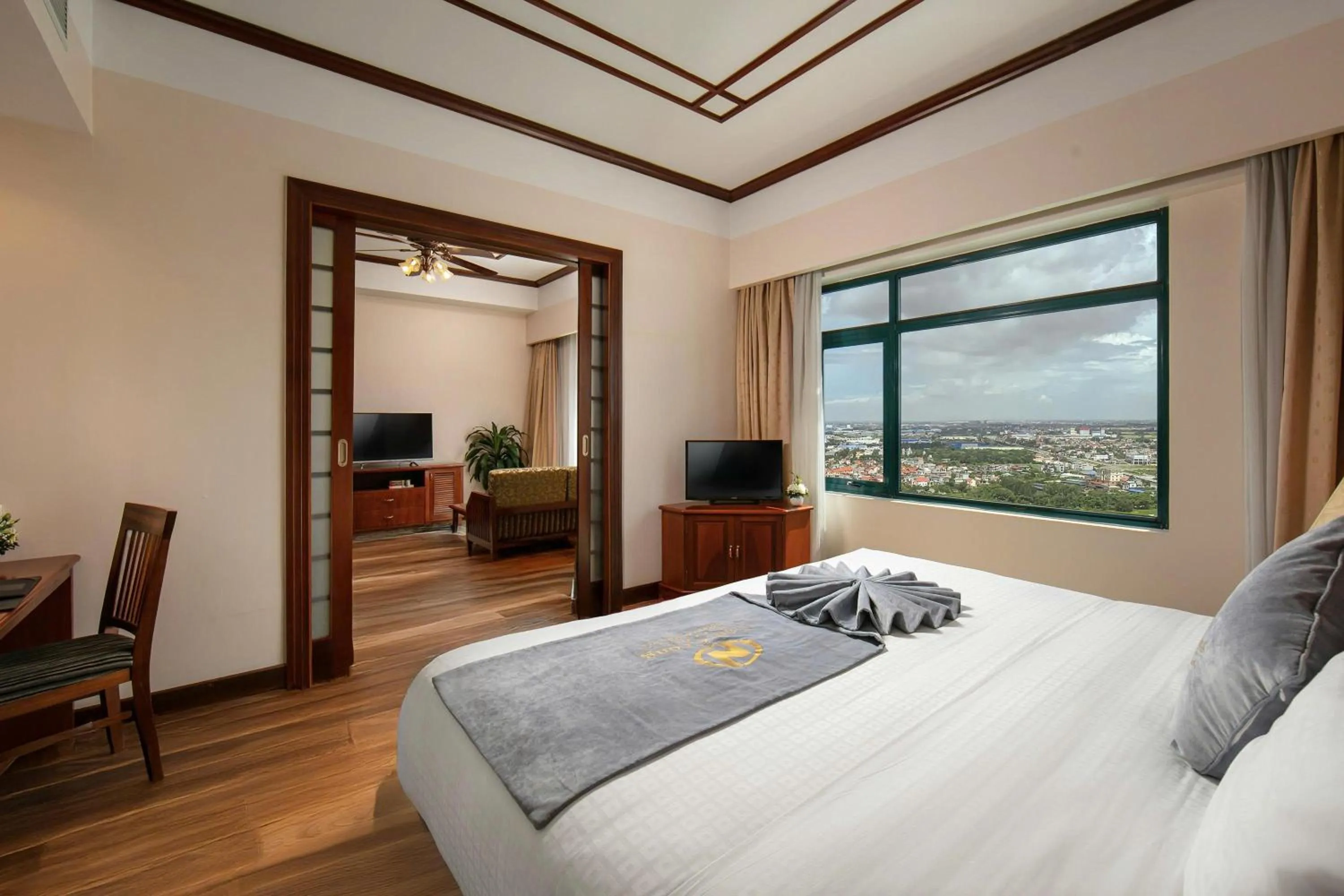 Bed in Nam Cuong Hai Duong Hotel