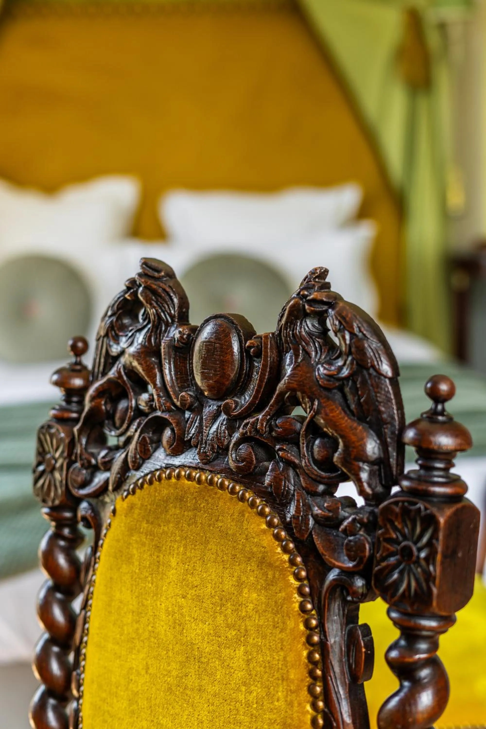 Decorative detail, Bed in Castel Bois Marie, Maison d'hôtes
