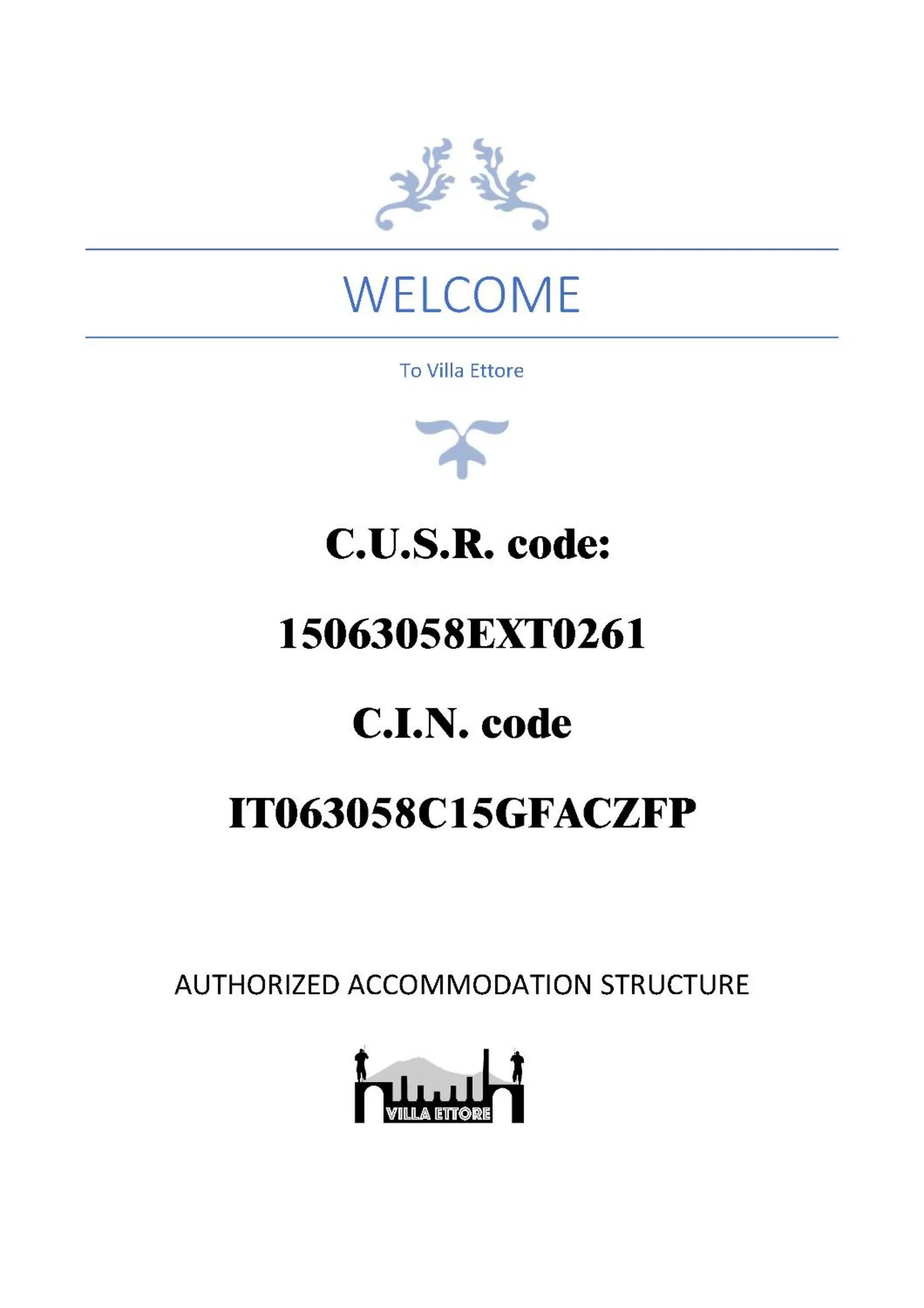 Logo/Certificate/Sign in Villa Ettore