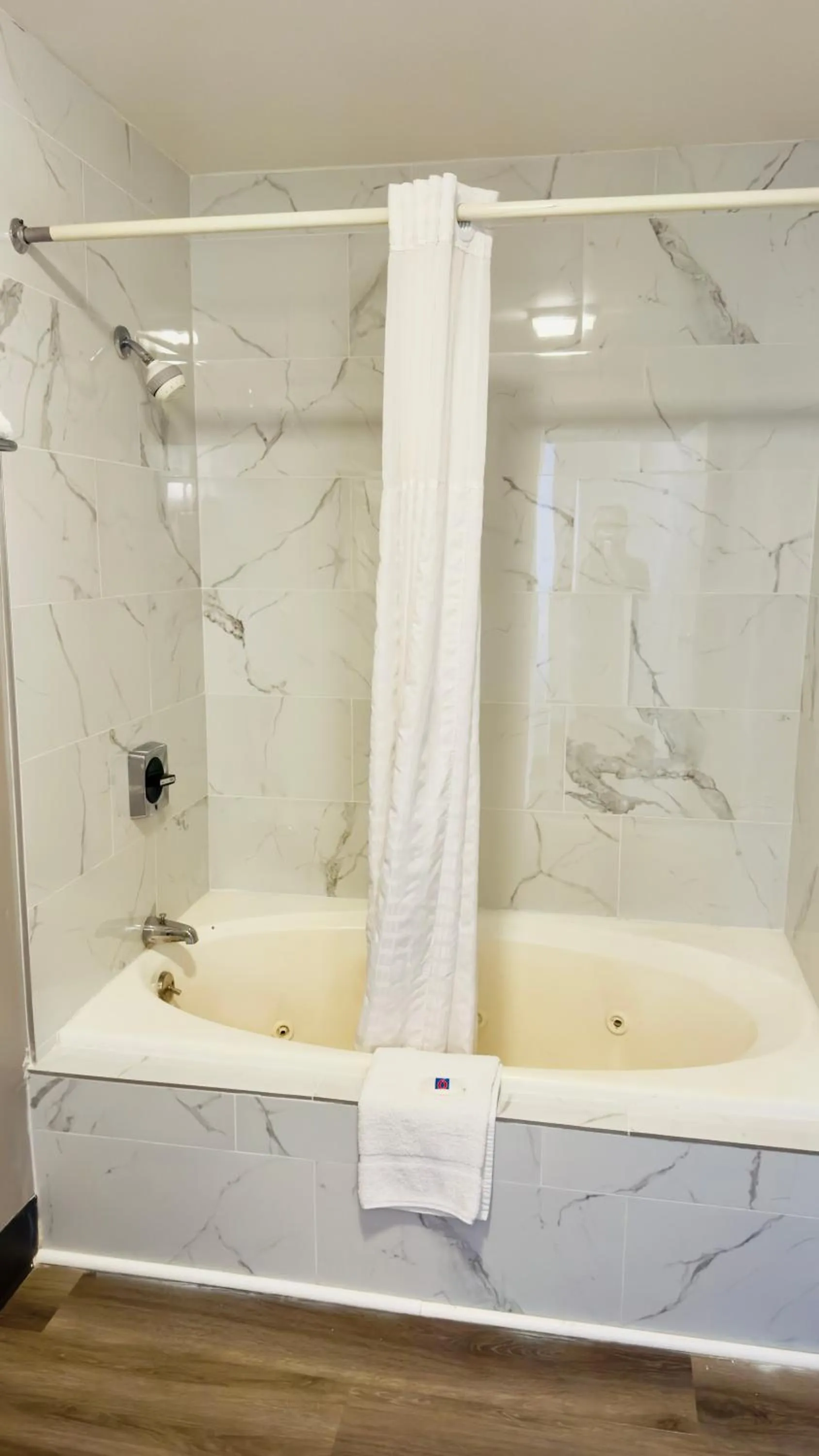 Shower in Motel 6 McGraw, NY - Cortland