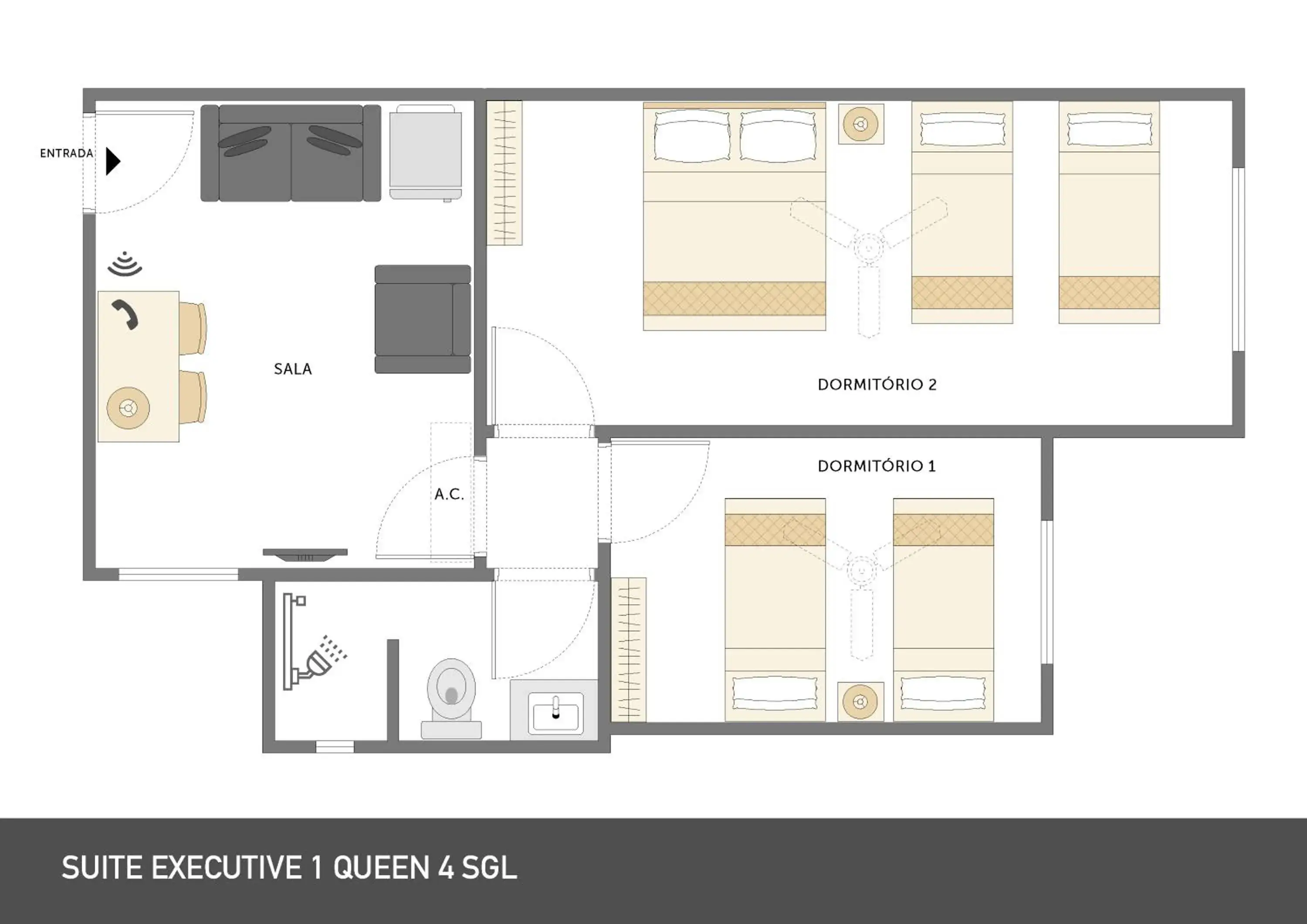 Suite Executive 1 Queen 4 Single in Hotel Rojas All Suite Suite Executive 1 Queen 4 Single in Hotel Rojas All Suite