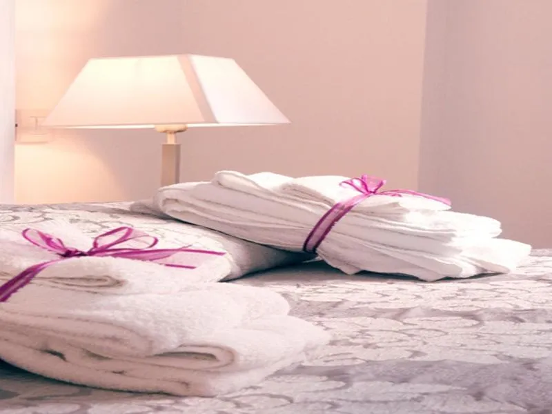 Decorative detail, Bed in Hotel Giulio Cesare